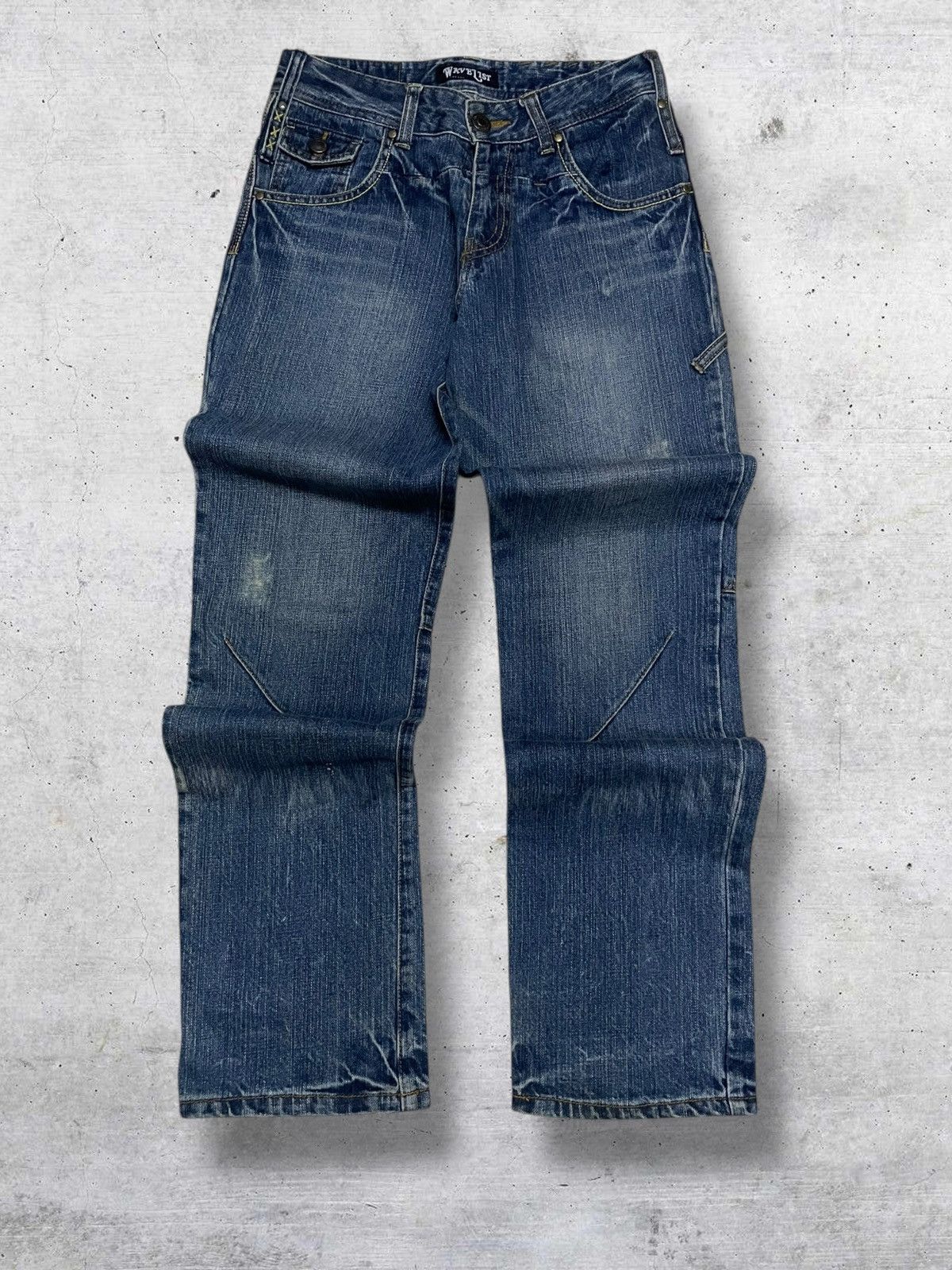 Japanese Brand VINTAGE WAVELIST JAPAN DESIGNER 90S DISTRESSED STREET DENIM Size US 27 - 1 Thumbnail