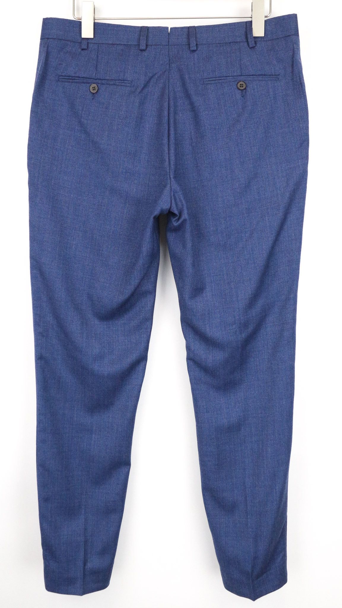 Suitsupply BRESCIA UK42R Blue Wool Pleated Trousers 75113 Size 42R - 2 Thumbnail