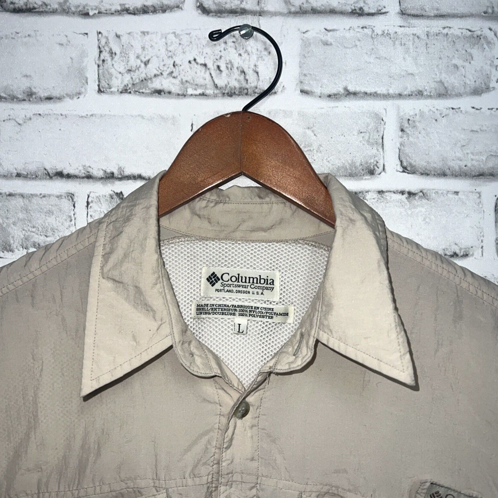 Vintage Columbia PFG Short Sleeve Button Up Shirt Mens Large Beige Size US L / EU 52-54 / 3 - 2 Thumbnail