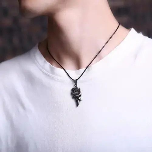 Jewelry Cool Leather Chain Pendant Necklace Size ONE SIZE - 6 Thumbnail