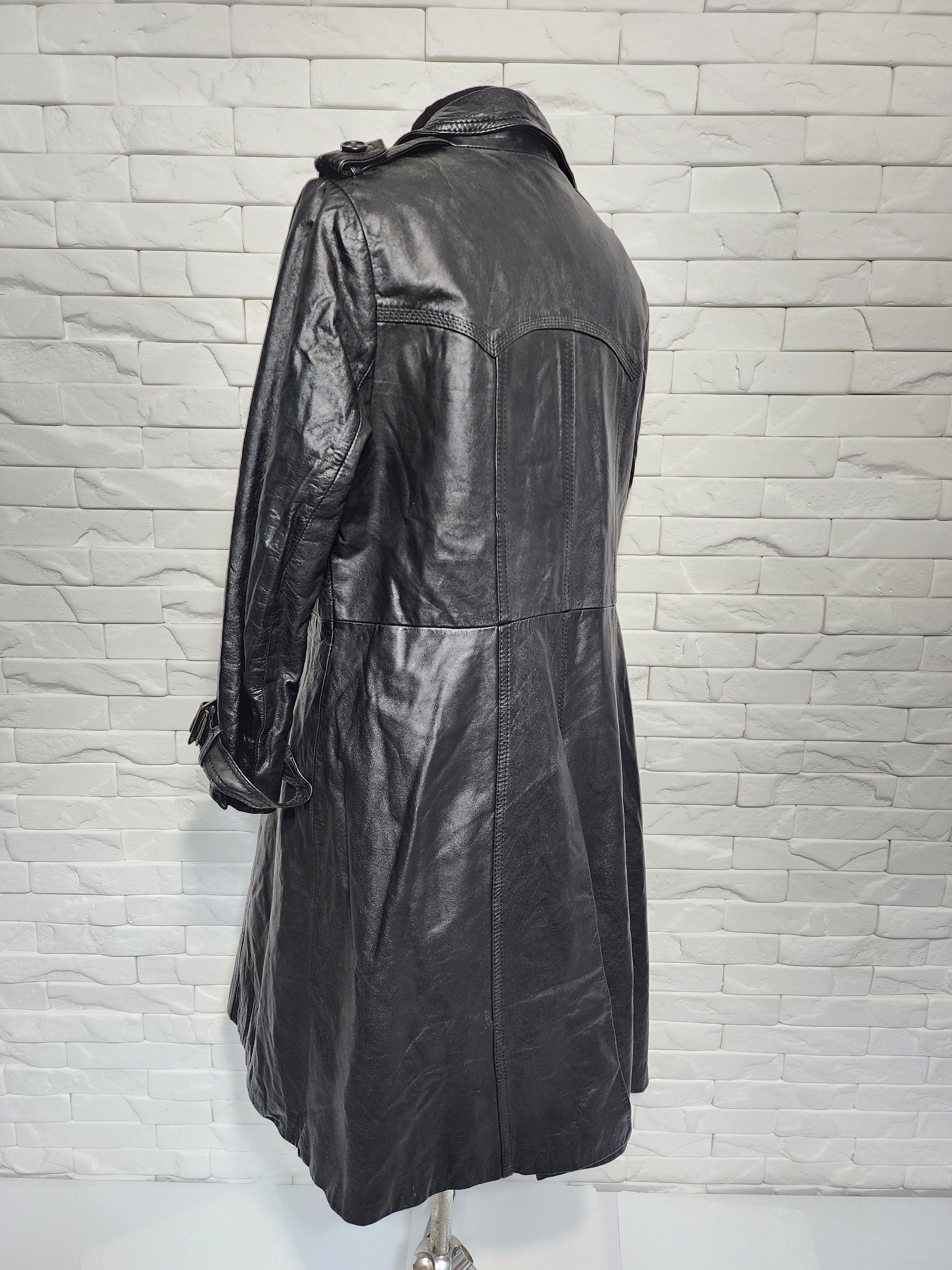 Hugo Boss Black leather long coat for women Size XL / US 12-14 / IT 48-50 - 6 Thumbnail