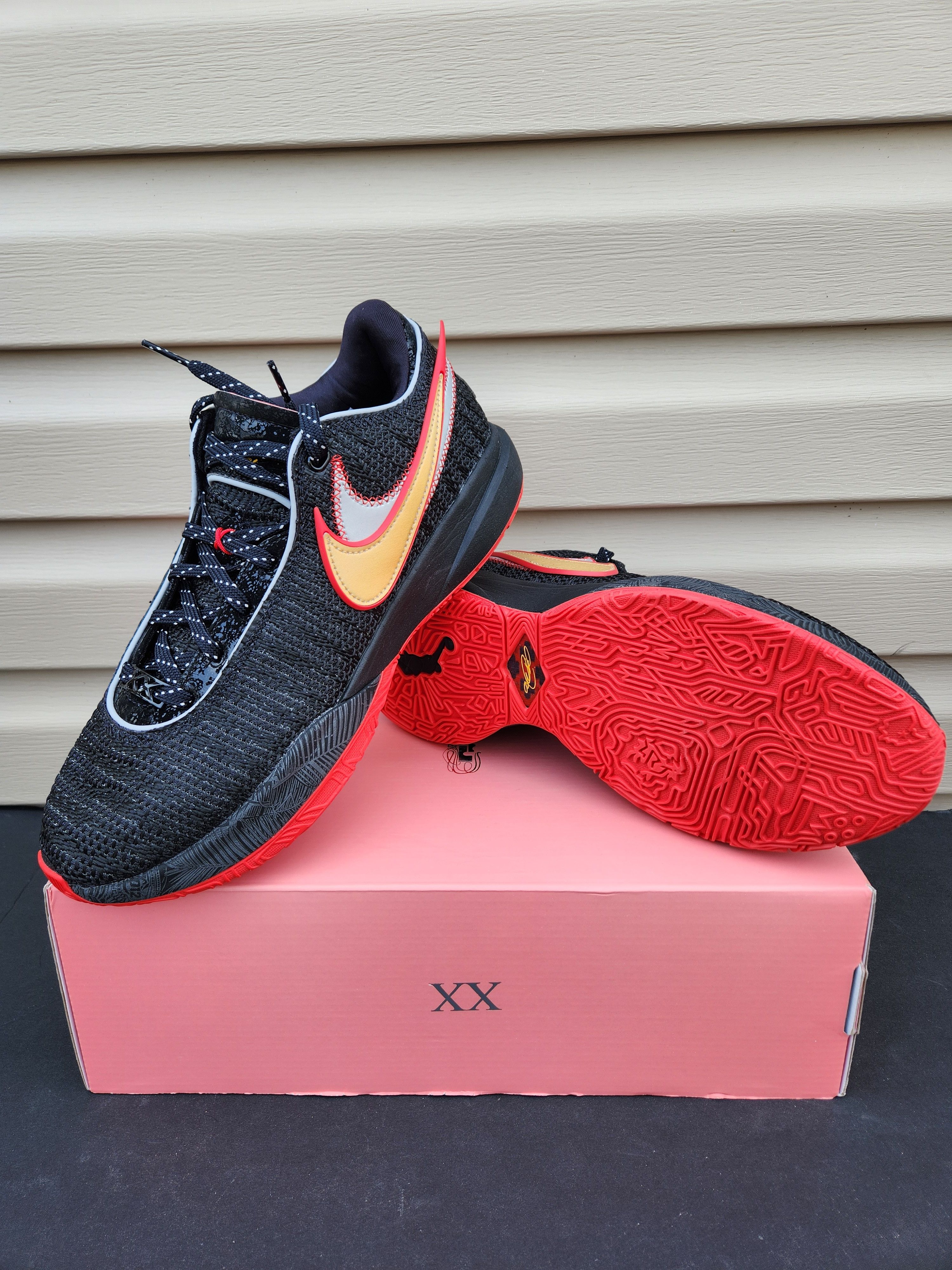 image of Nike Lebron 20 'miami Heat' Black University Red Men's Shoes in Black/Red (Size 9)