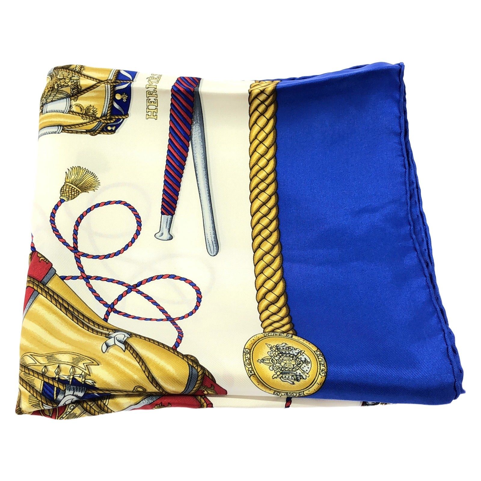 Hermes Scarf Silk Blue