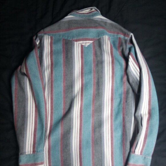 Wrangler Vintage Wrangler Striped Brushpopper Western Button Shirt Size US L / EU 52-54 / 3 - 6 Thumbnail