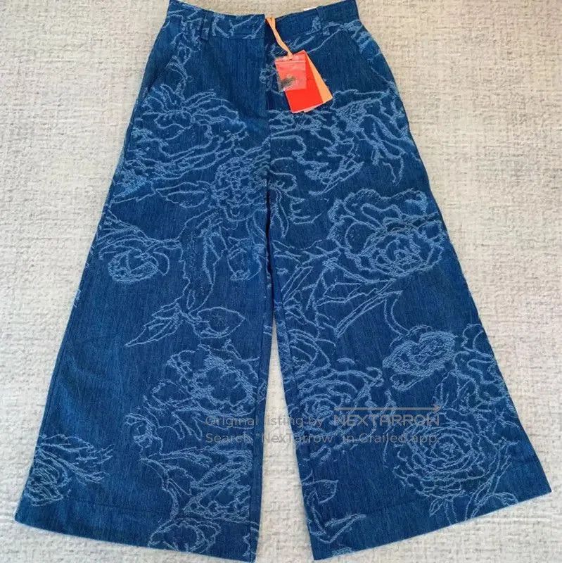 Max Mara MaxMara Blue Floral Wide-Leg Jeans . Size 23" - 1 Thumbnail
