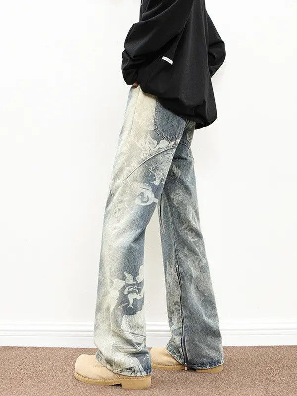 Japanese Brand × Jean Retro loose hip-hop straight leg micro flared jeans Size US 30 / EU 46 - 5 Thumbnail