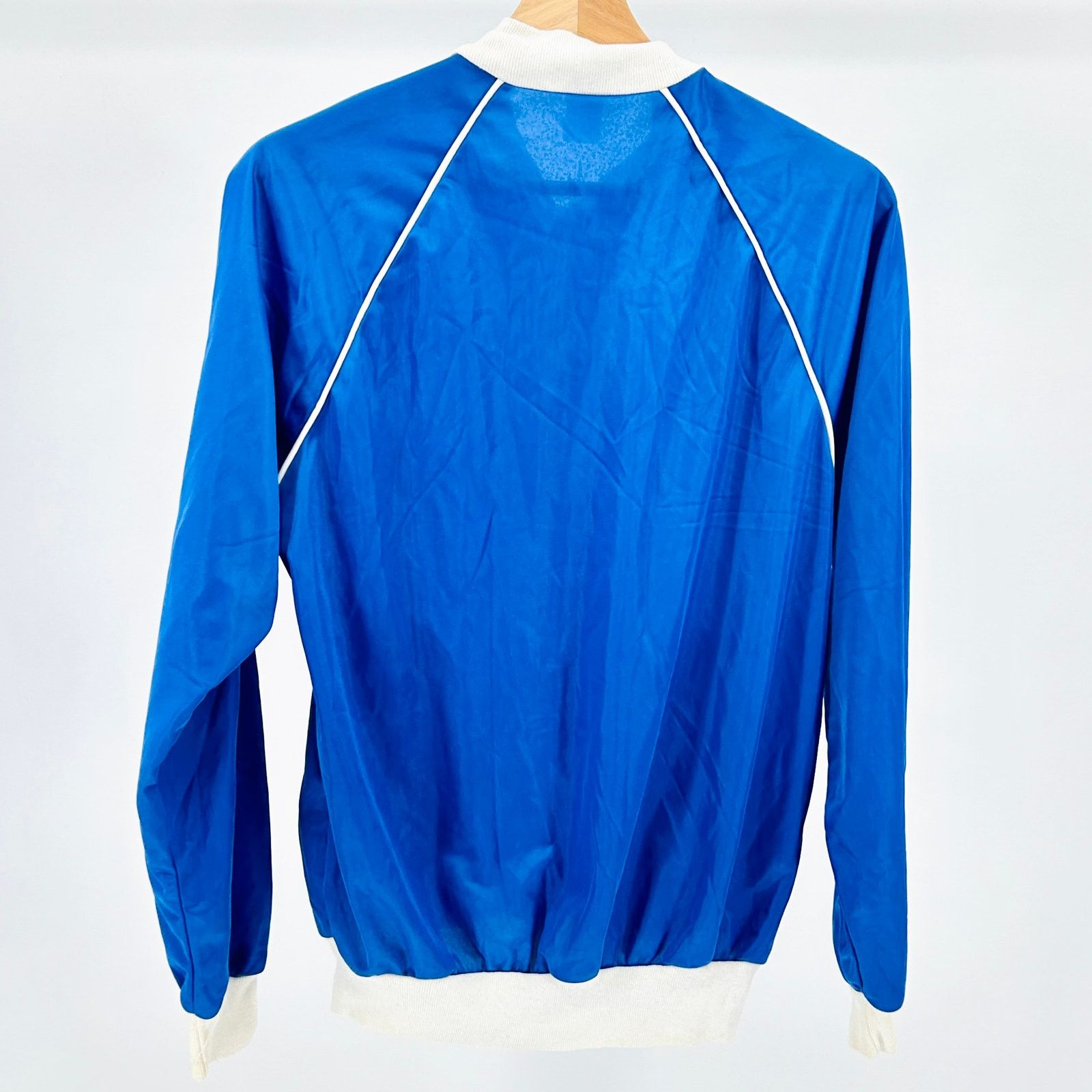 Vintage Vintage 80s Sasson Blue White Raglan Athletic Track Jacket Size M / US 6-8 / IT 42-44 - 4 Thumbnail