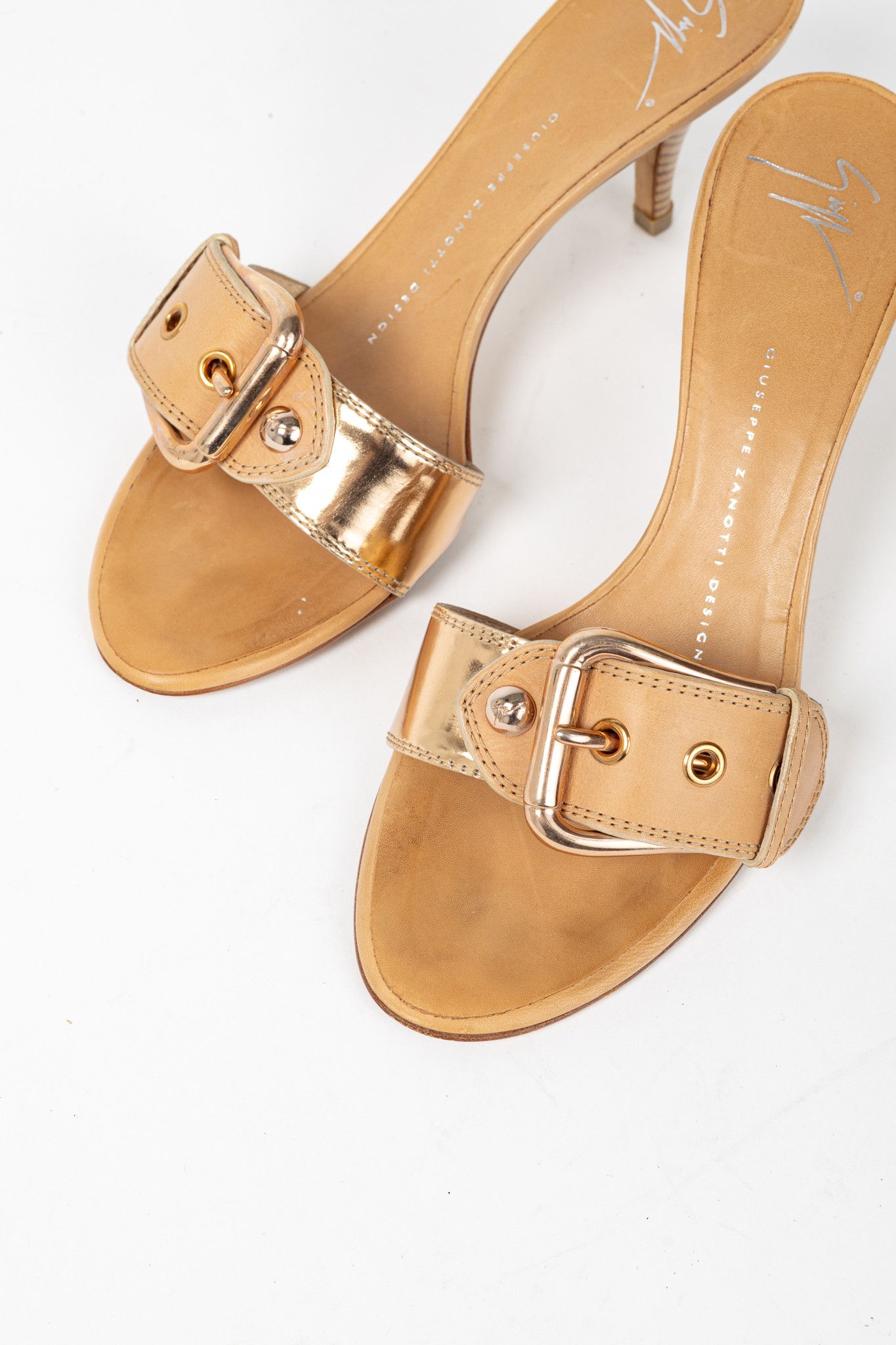Giuseppe Zanotti Giuseppe Zanotti Camel Leather Buckled Mule Sandals Size US 6.5 / IT 36.5 - 7 Thumbnail