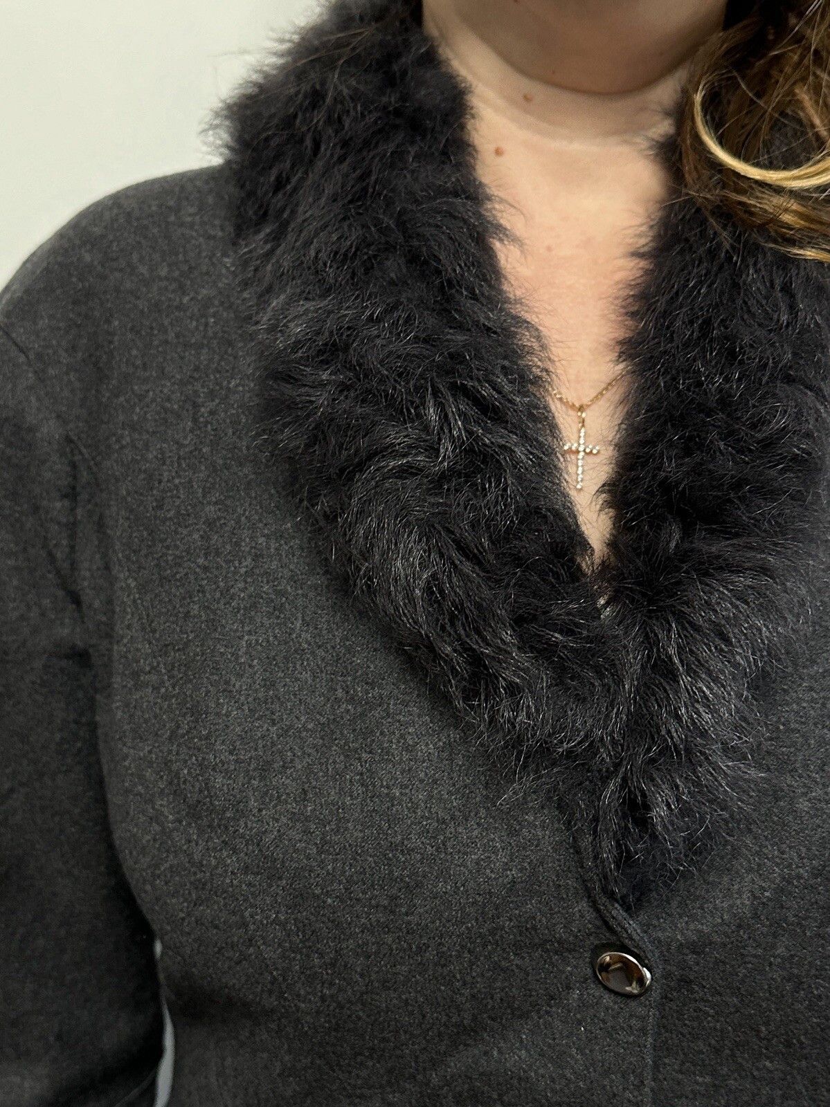 Thierry Mugler Vintage 90s Thierry Mugler Womens Fur Jacket wool cashmere Size L / US 10 / IT 46 - 13 Thumbnail