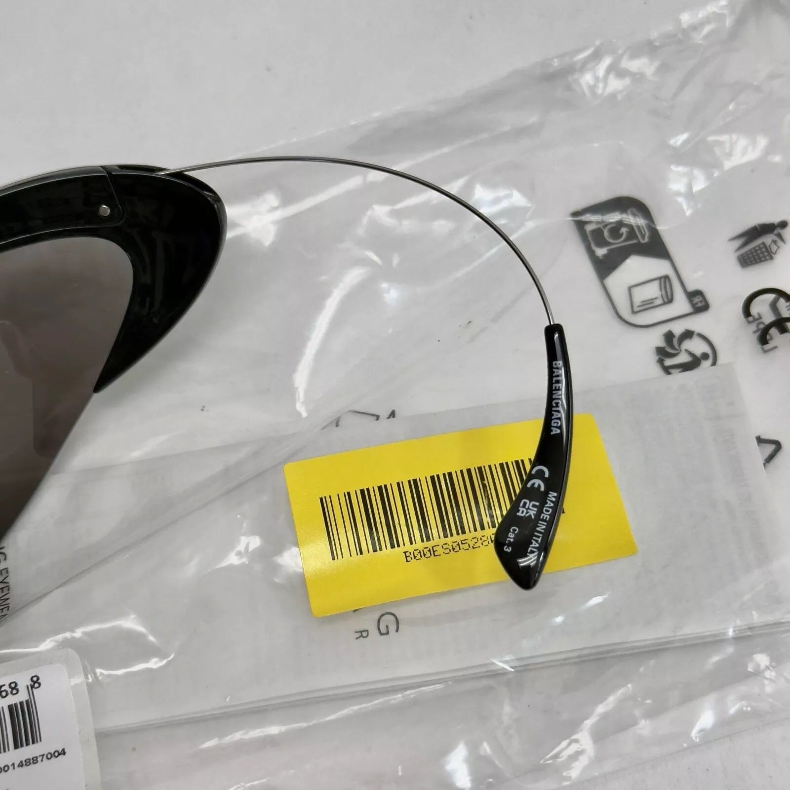 Balenciaga BALENCIAGA WIRE CAT Mask Wrap 0232 Black Silver BB0232S 001 Size ONE SIZE - 3 Thumbnail