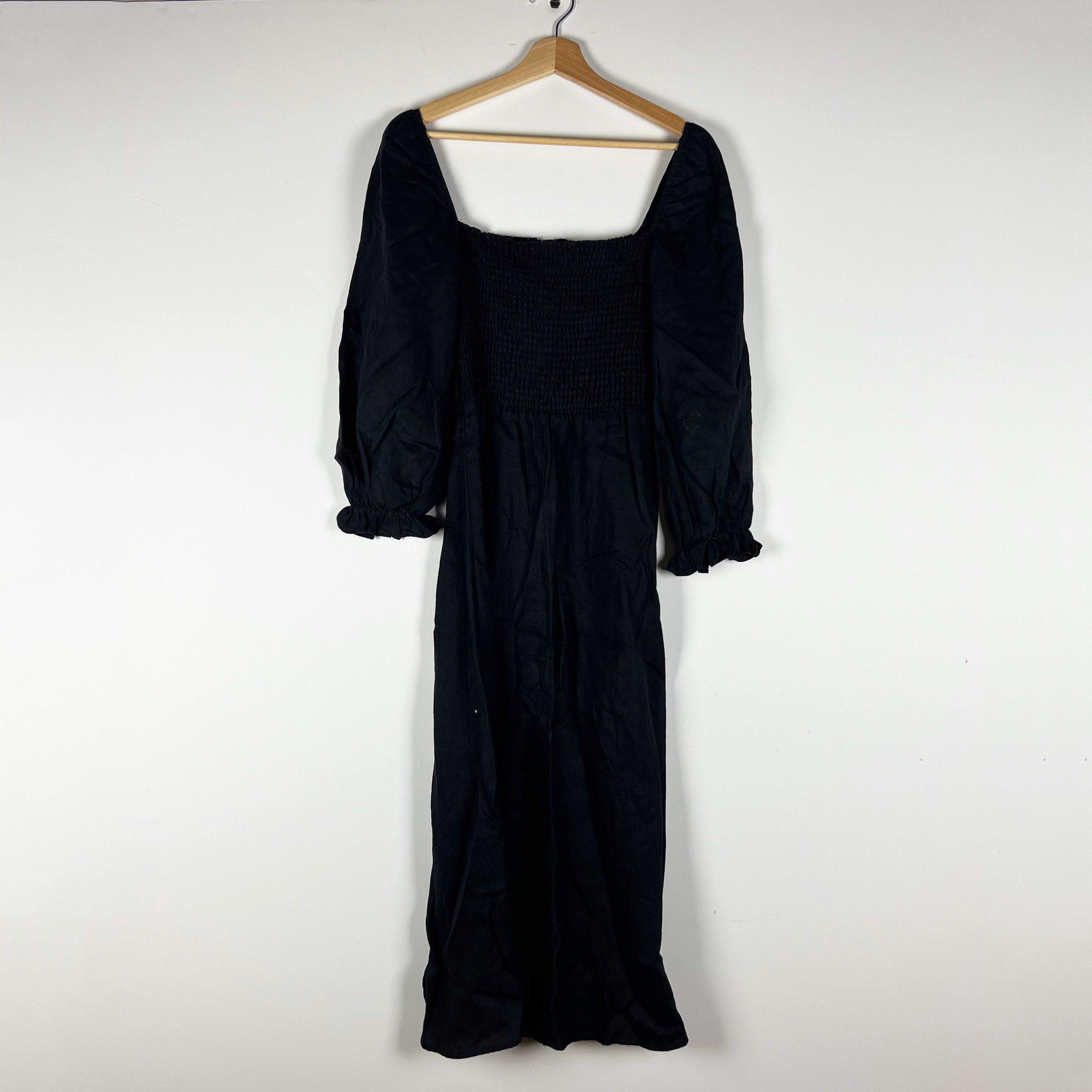 Reformation Hyland Linen Smocked Stretch