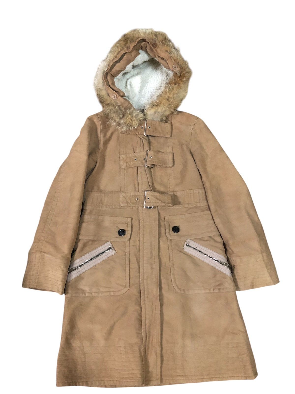 Marc Jacobs Marc By Marc Jacob Coyote Fur Hooded Duffle Zipper Jacket Size S / US 4 / IT 40 - 1 Thumbnail