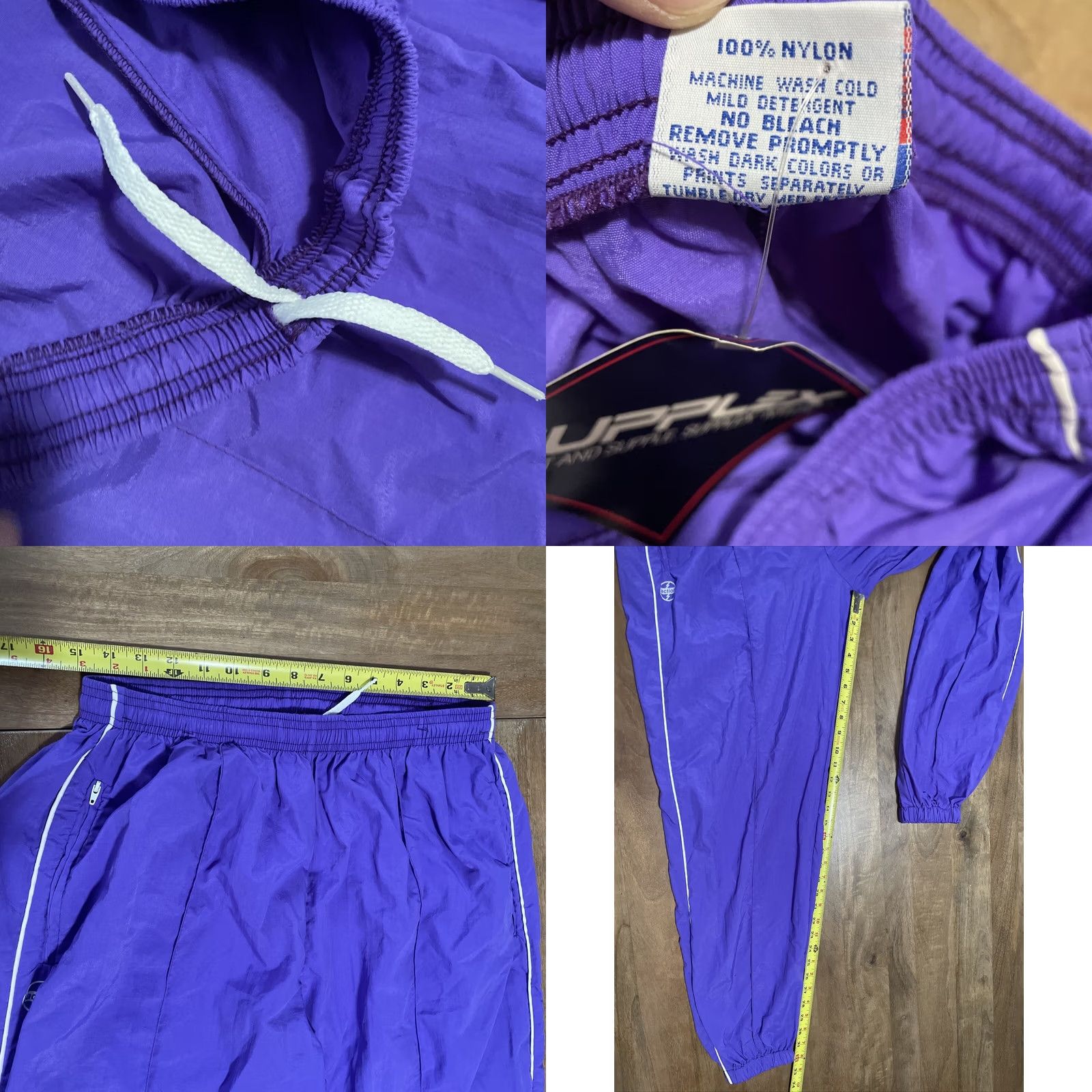 Vintage VINTAGE Action Tracksuit Windbreaker 2 Piece Purple Striped XL Women’s NWT 90s Made In USA Size XL / US 12-14 / IT 48-50 - 9 Thumbnail