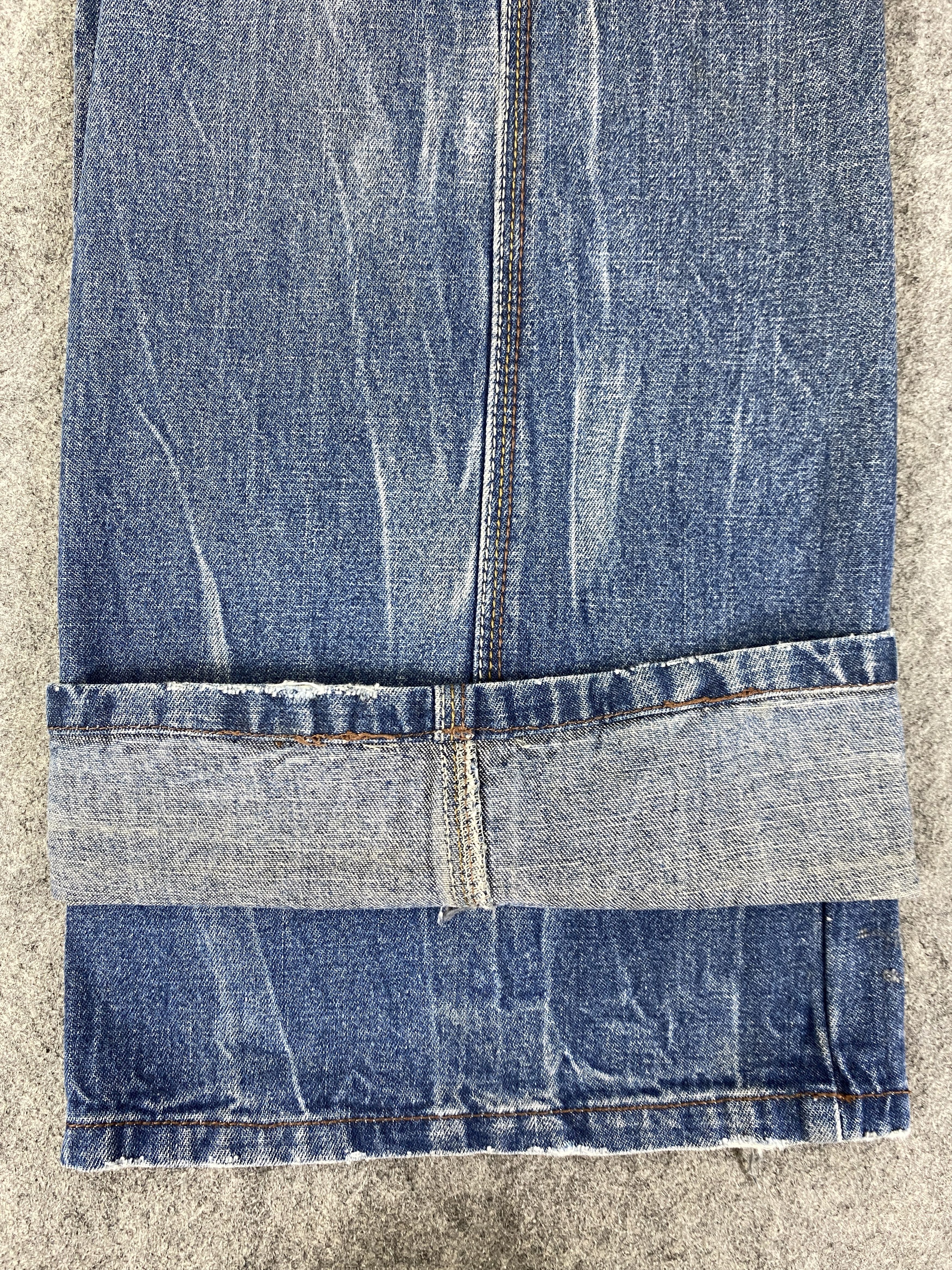 If Six Was Nine Faded Blue Vintage Flare Jeans 35x32 - JN3289 Size US 35 - 12 Thumbnail