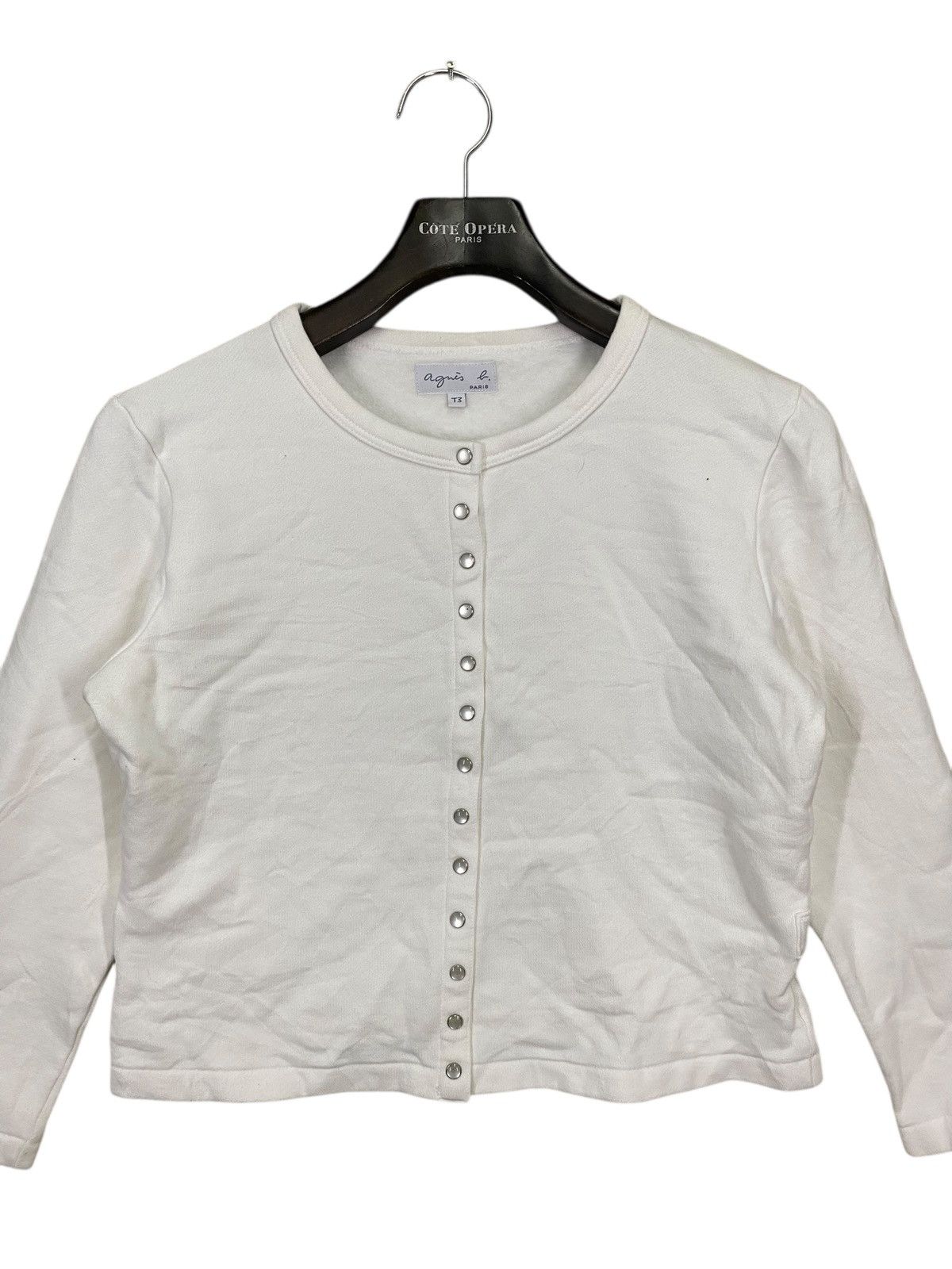 Designer × agnes b. Vintage agnes b crop sweater snap button nice condition Size M / US 6-8 / IT 42-44 - 4 Thumbnail