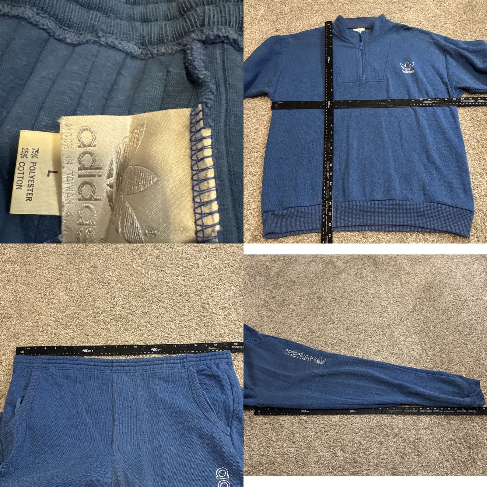 Adidas VINTAGE Adidas Quarter Zip Sweatshirt Sweatpants Suit Set Pullover Blue L Men Mens Size US L / EU 52-54 / 3 - 8 Thumbnail