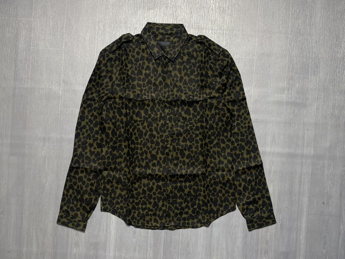 Burberry Prorsum SS14 Military Leo Print Linen Shirt Size US M / EU 48-50 / 2 - 1 Thumbnail