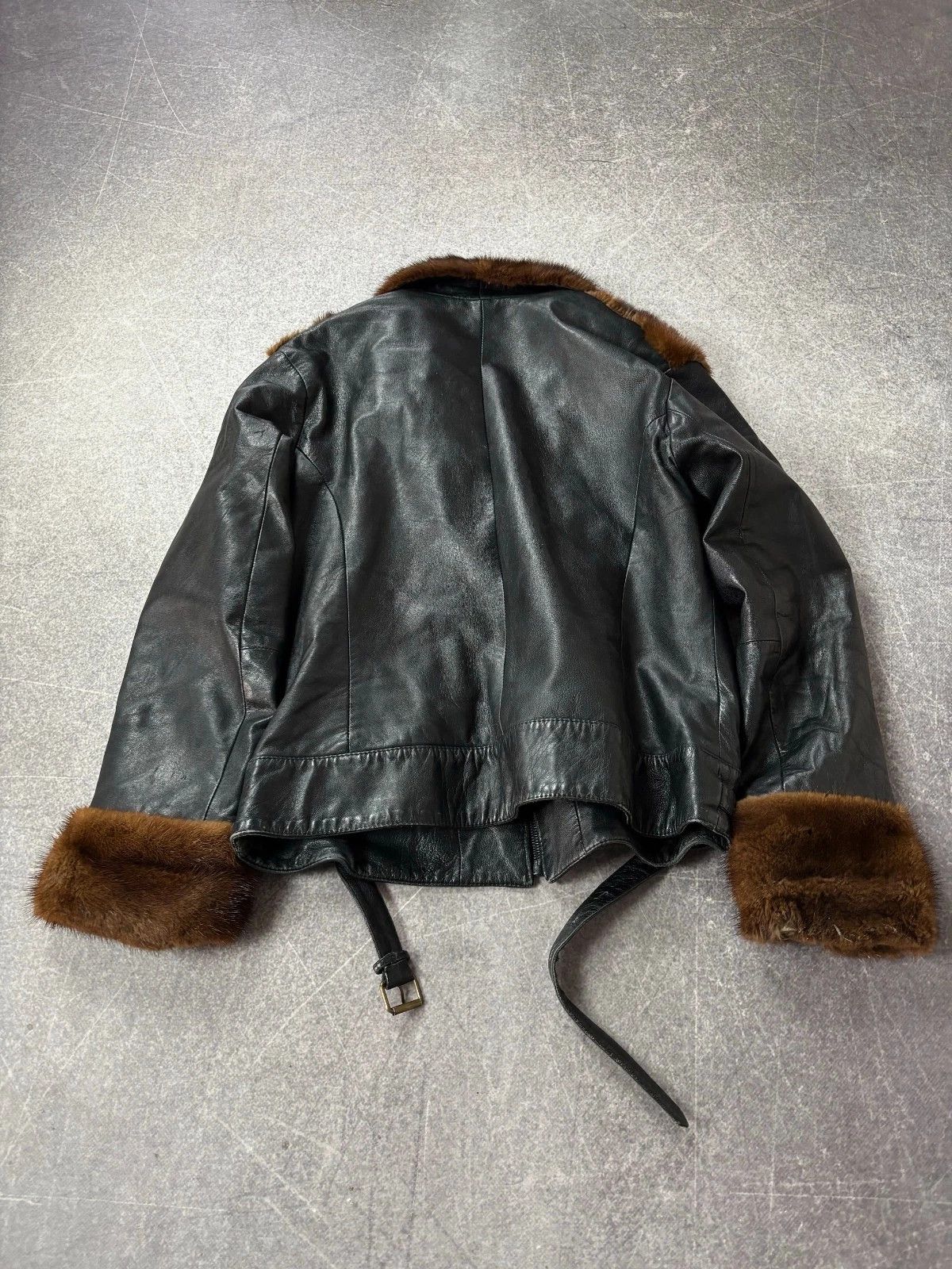Yohji Yamamoto 2000s ISSEY MIYAKE STYLE MINK FUR/LEATHER JACKET Size US M / EU 48-50 / 2 - 8 Thumbnail