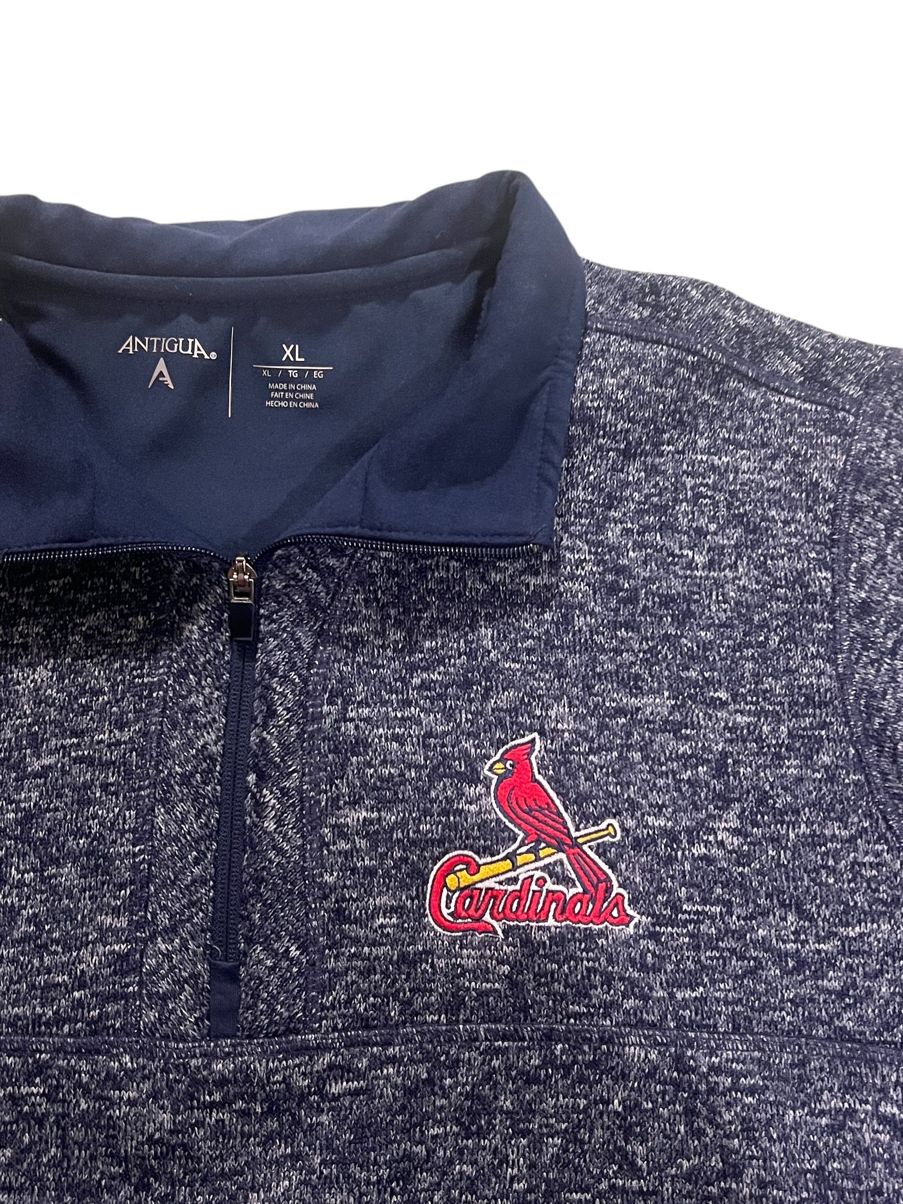 Antigua St. Louis Cardinals Antigua 1/4 Zip Pullover Sweatshirt XL Size US XL / EU 56 / 4 - 2 Thumbnail