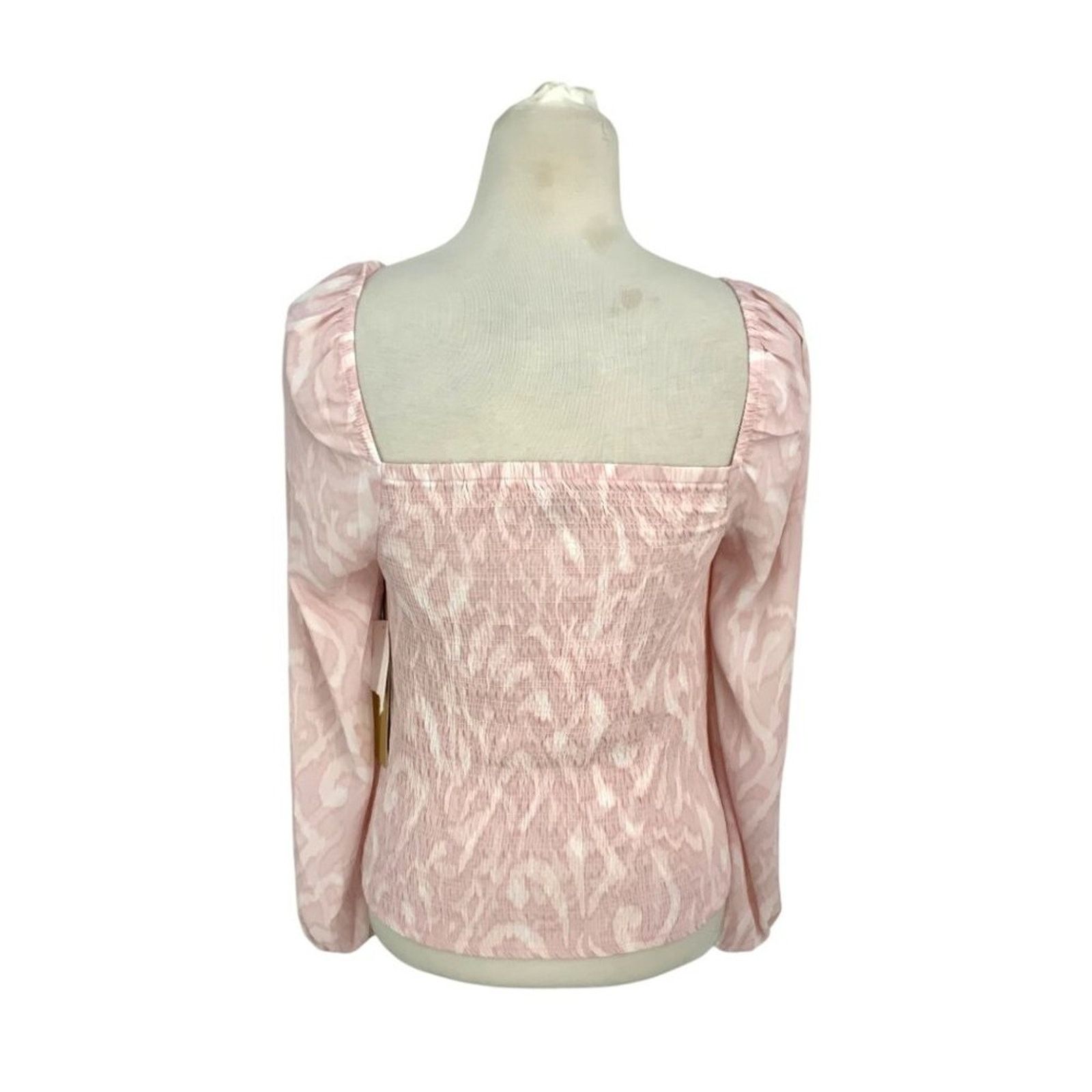 Other Halogen Variegated Smocked Blouse Pink Sz Small NWT $89 MSRP Size S / US 4 / IT 40 - 8 Thumbnail