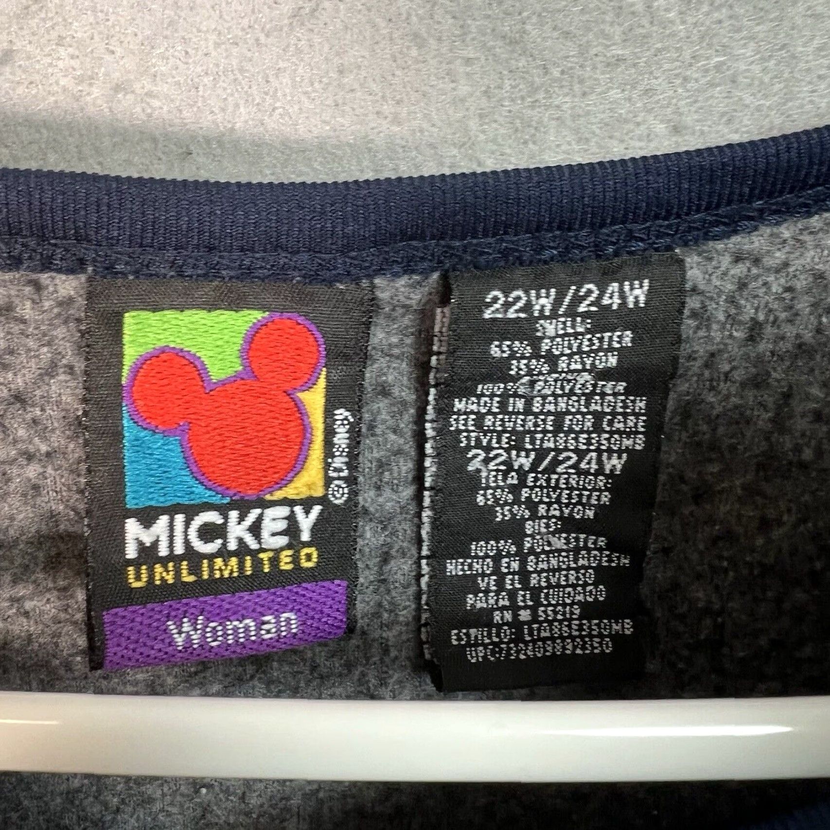 Disney VINTAGE Disney Mickey Mouse Fleece Sweater Womens 2XL Gray 90s Pullover Sweatshirt Size XXL / US 16-18 / IT 52-54 - 6 Thumbnail