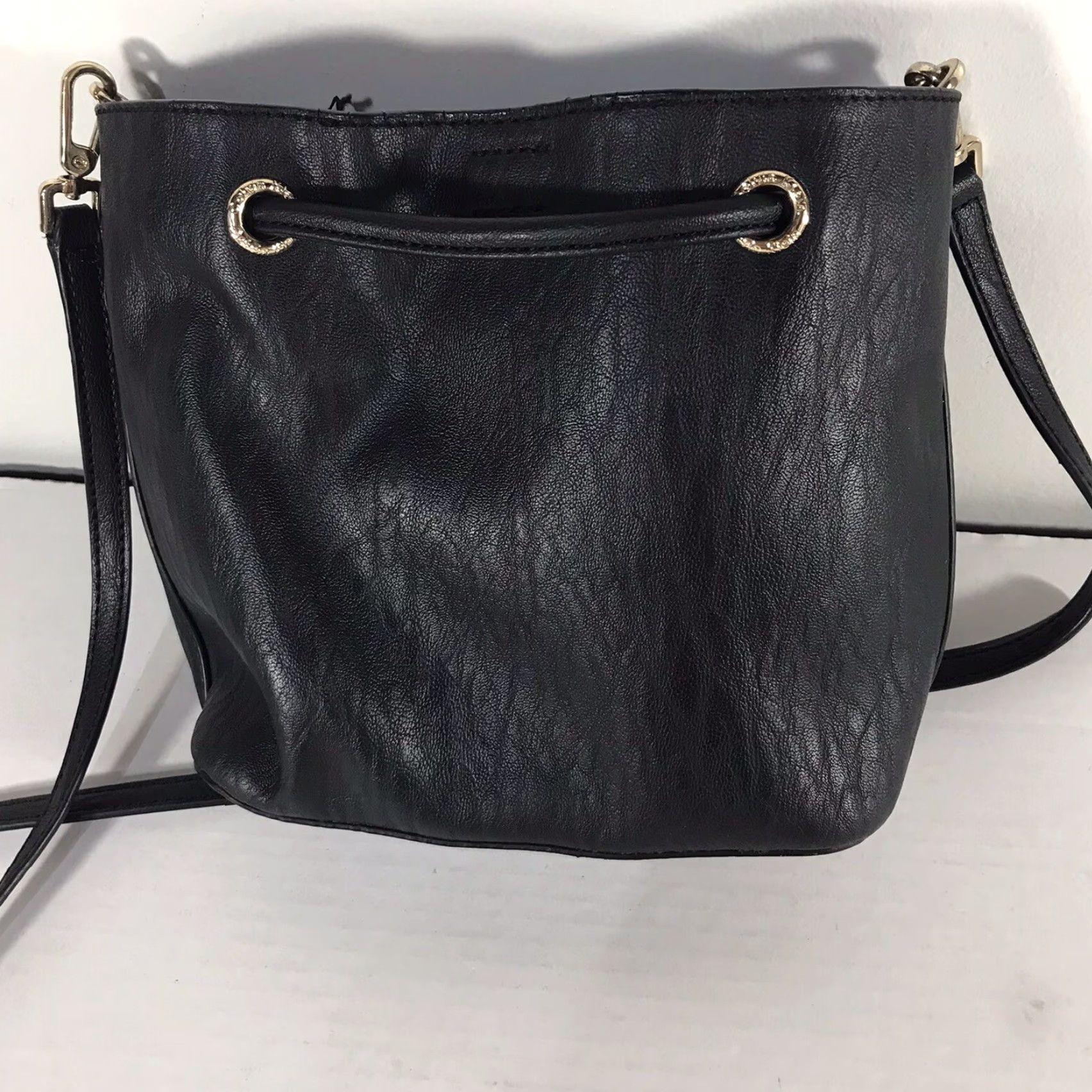 Calvin Klein Calvin Klein Black Leather Crossbody Bag Small Adjustable Strap Designer Womens Size ONE SIZE - 5 Thumbnail