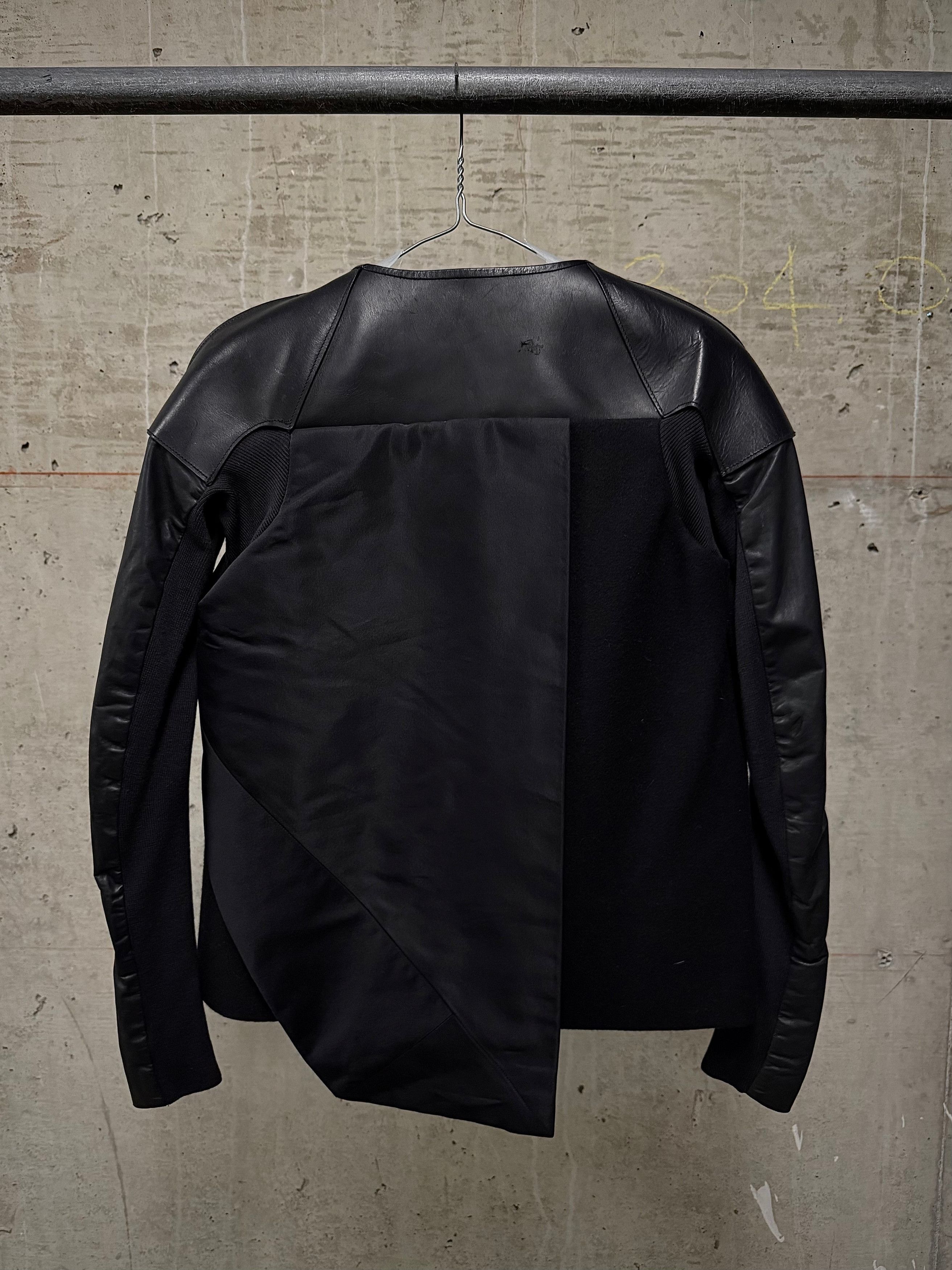 Rick Owens Rick Owens Asymmetric Wool Leather Jacket Size US M / EU 48-50 / 2 - 9 Thumbnail