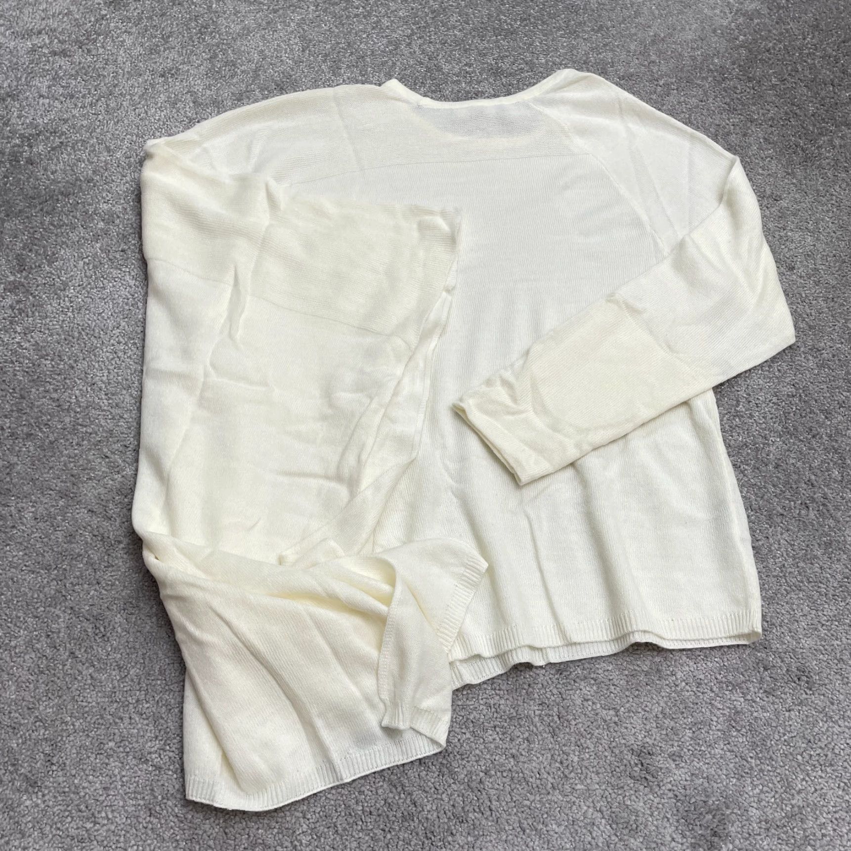 Vintage Nancy O'dell Acrylic Pullover Sweater Womens M Ivory Crew Neck Asymmetrical Knit Regular Long Sleeve All Seasons Breathable Logo Vintage No Size M / US 6-8 / IT 42-44 - 2 Thumbnail