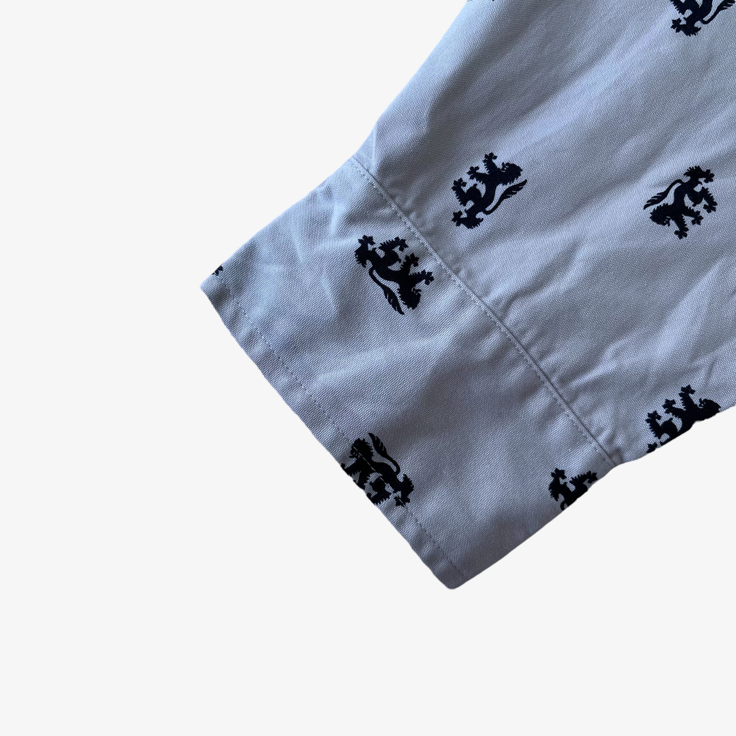 Pringle Of Scotland Vintage Y2K Pringle Geometric Lion Print Grey Shirt Size US M / EU 48-50 / 2 - 5 Thumbnail