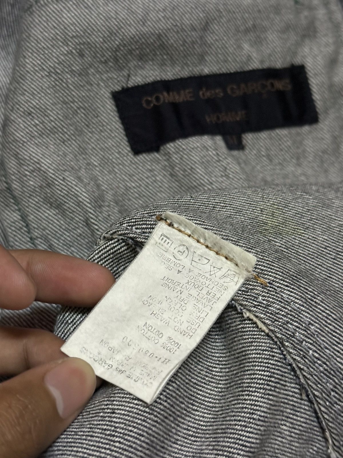 Comme des Garcons Homme Vintage 80s Comme Des Garcons Denim Jacket Patchwork Size US M / EU 48-50 / 2 - 19 Thumbnail