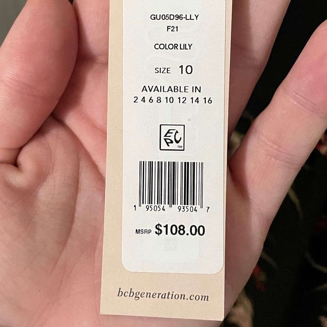 Other BCBGeneration Floral Smock Dress Lily Black Pink - Size 10 Size L / US 10 / IT 46 - 4 Thumbnail