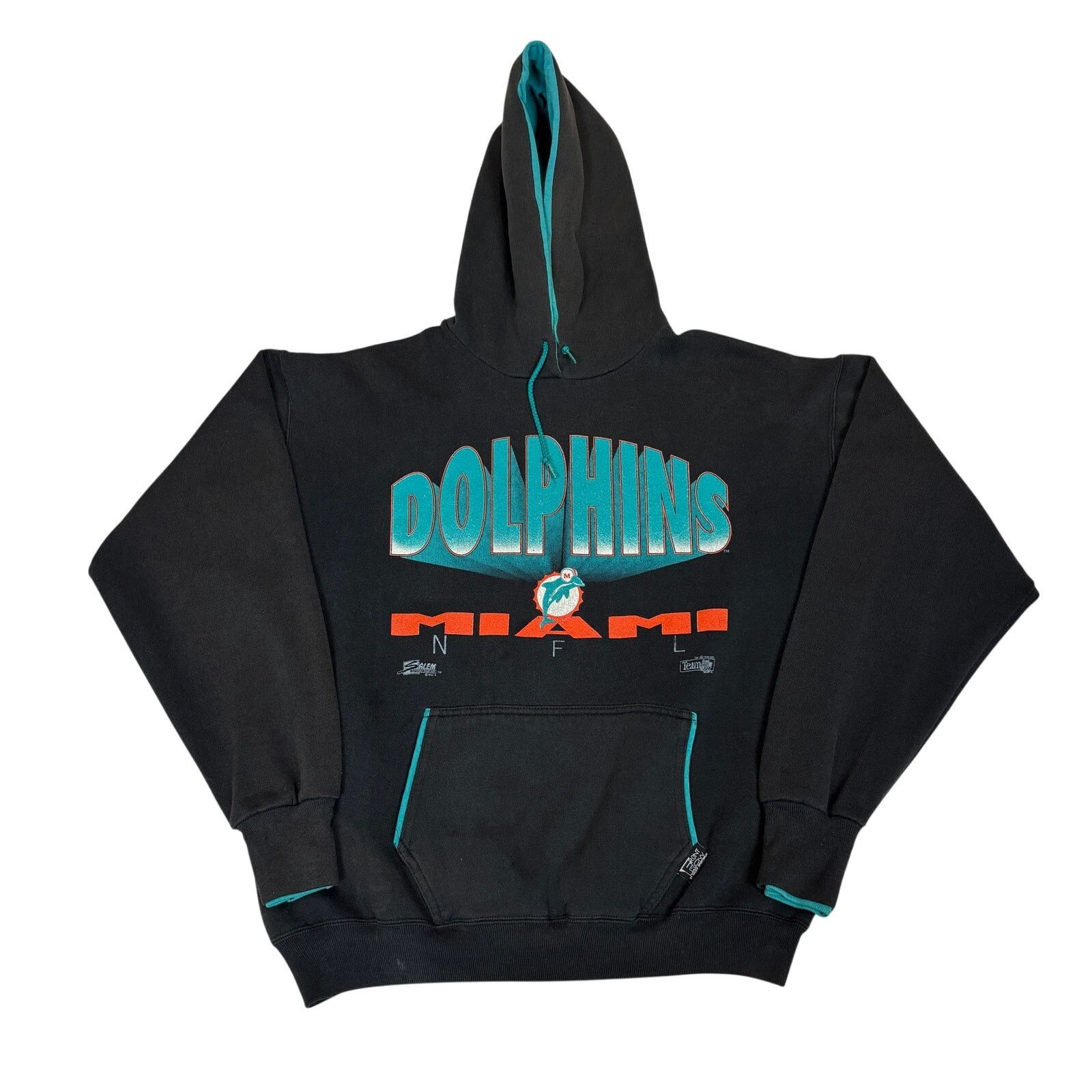 NFL × Salem Sportswear × Vintage Vintage 90s Miami Dolphins Hoodie Men's XL Salem Sportswear Size US XL / EU 56 / 4 - 1 Thumbnail