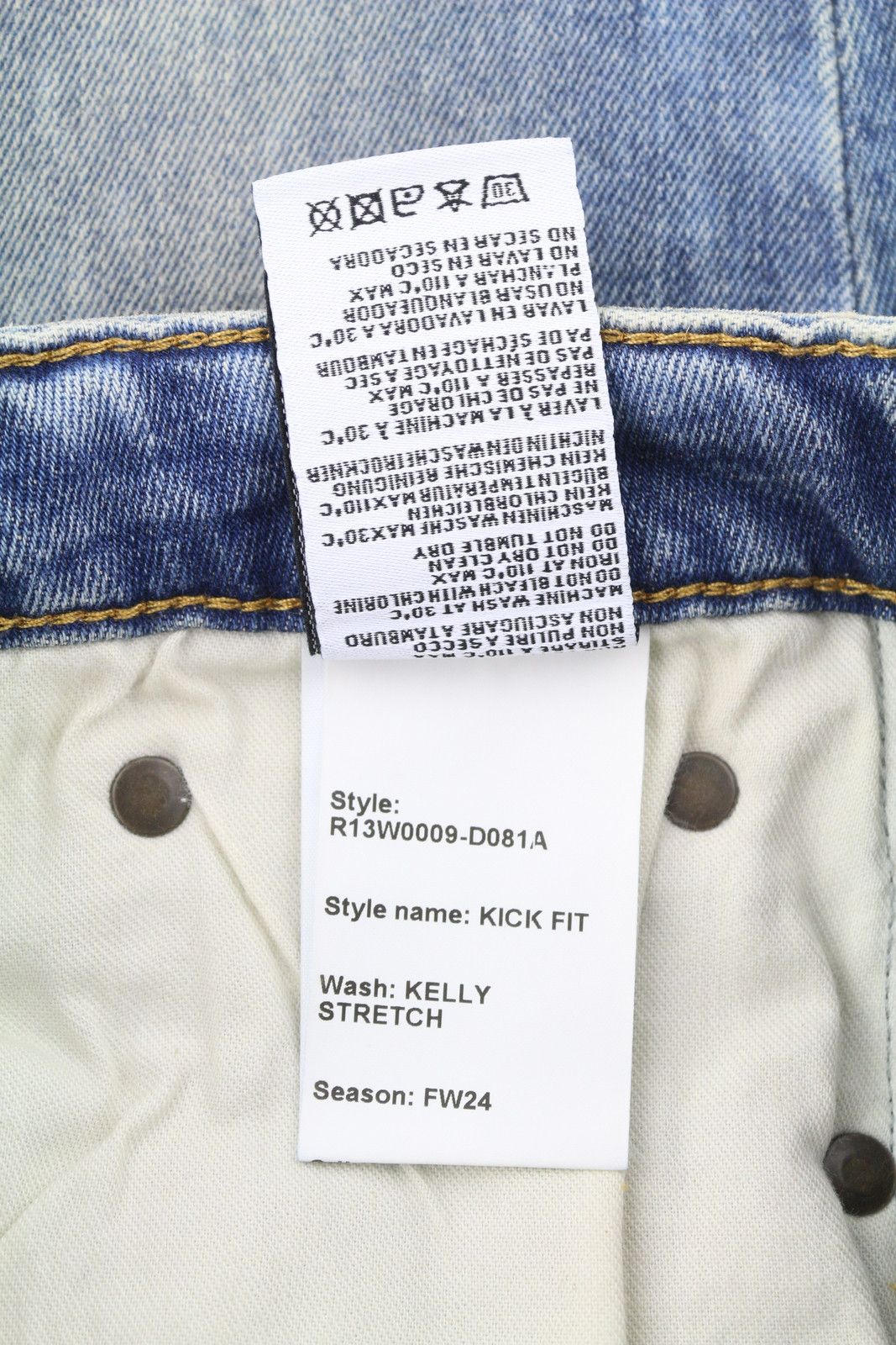 R13 KICK FIT 25 Kelly Stretch Flare Blue Jeans 87176 Size 25" / US 0 / IT 36 - 9 Thumbnail