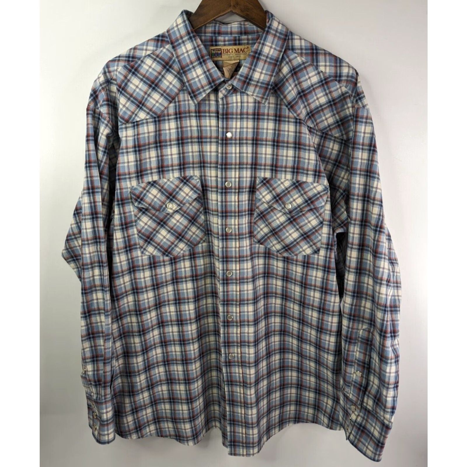 Vintage VINTAGE Big Mac Shirt Mens 2XL Plaid Flannel Pearl Snap Western Cotton Workwear Shirt Men's 2XL Plaid Flannel Pearl Snap Western Cotton Workwear Size US XXL / EU 58 / 5 - 2 Thumbnail