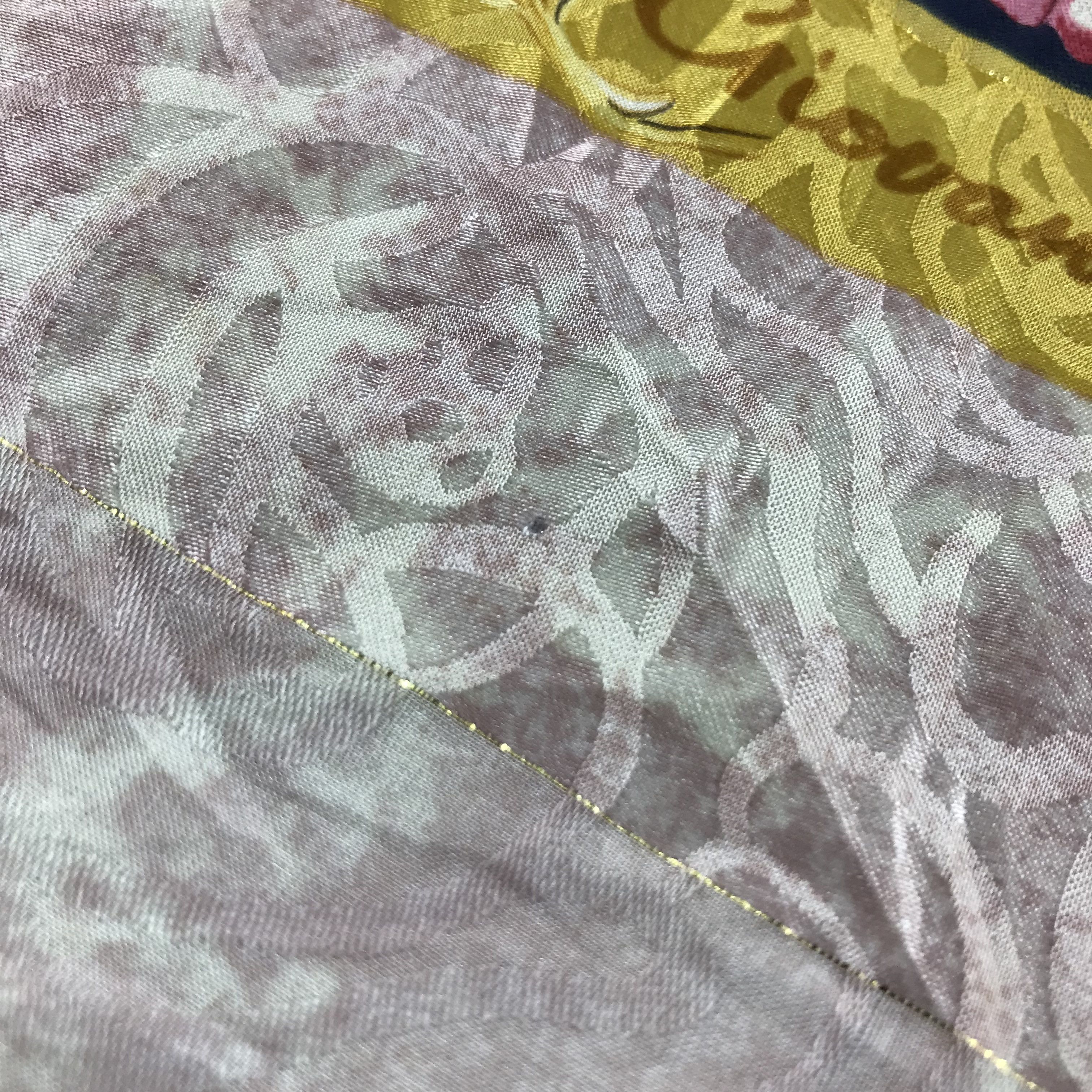 Japanese Brand Giovanni Valentino Floral Slit Thread Silk Scarf M187 Size ONE SIZE - 6 Thumbnail