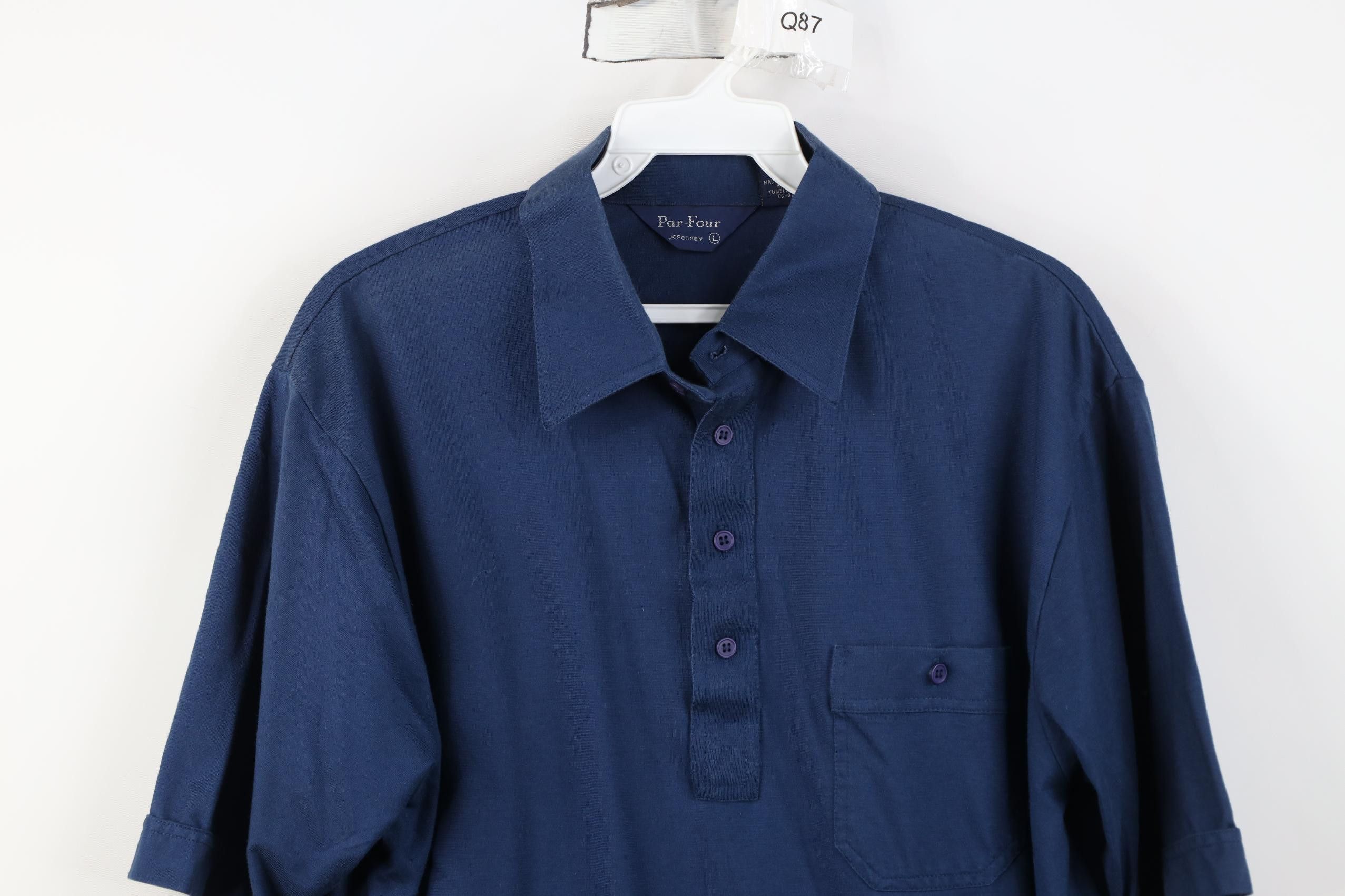 Vintage Vintage 70s Streetwear Knit Collared Golf Polo Shirt Blue Size US L / EU 52-54 / 3 - 2 Thumbnail