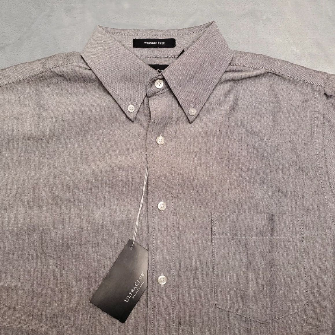Vintage Ultra Club Shirt Mens Medium Gray Short Sleeve Wrinkle Free Cotton Blend Casual Size US M / EU 48-50 / 2 - 2 Thumbnail