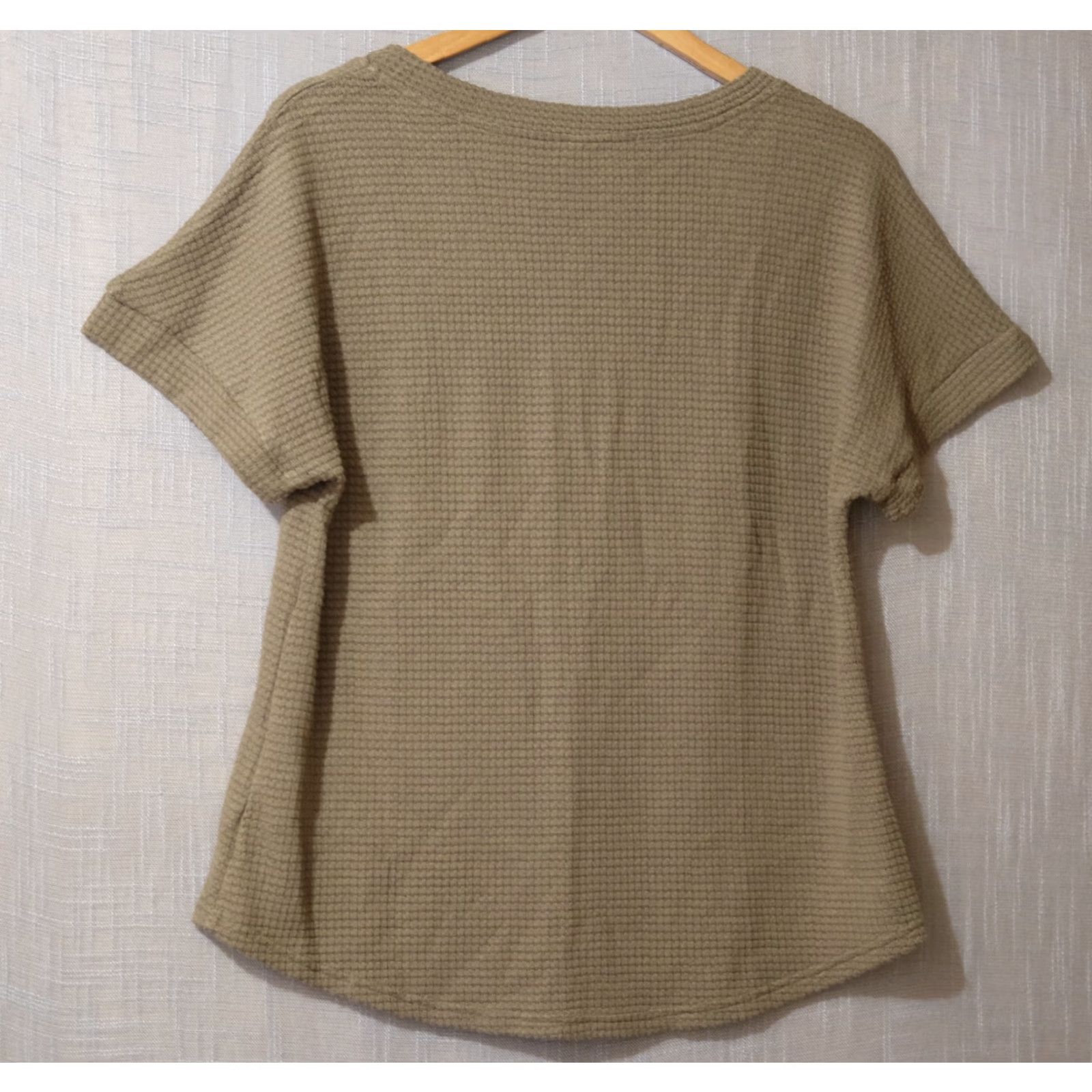 Vintage DOKOTOO Dolman Short Sleeve V-Neck Sweater Green Women's M Shirt Pullover Casual Lightweight Knit Size M / US 6-8 / IT 42-44 - 5 Thumbnail