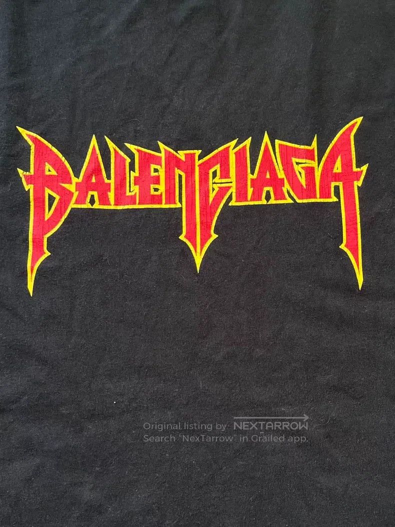 Balenciaga Balenciaga Solid Color Logo Printed Jersey Knit Short Slee Size US L / EU 52-54 / 3 - 3 Thumbnail