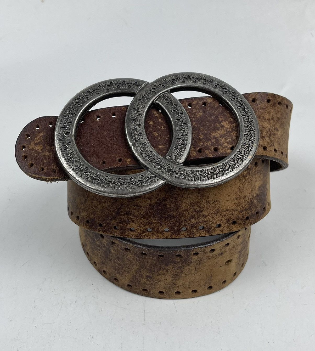 Seditionaries rare design big buckle leather belt tc34 Size 36 - 1 Thumbnail
