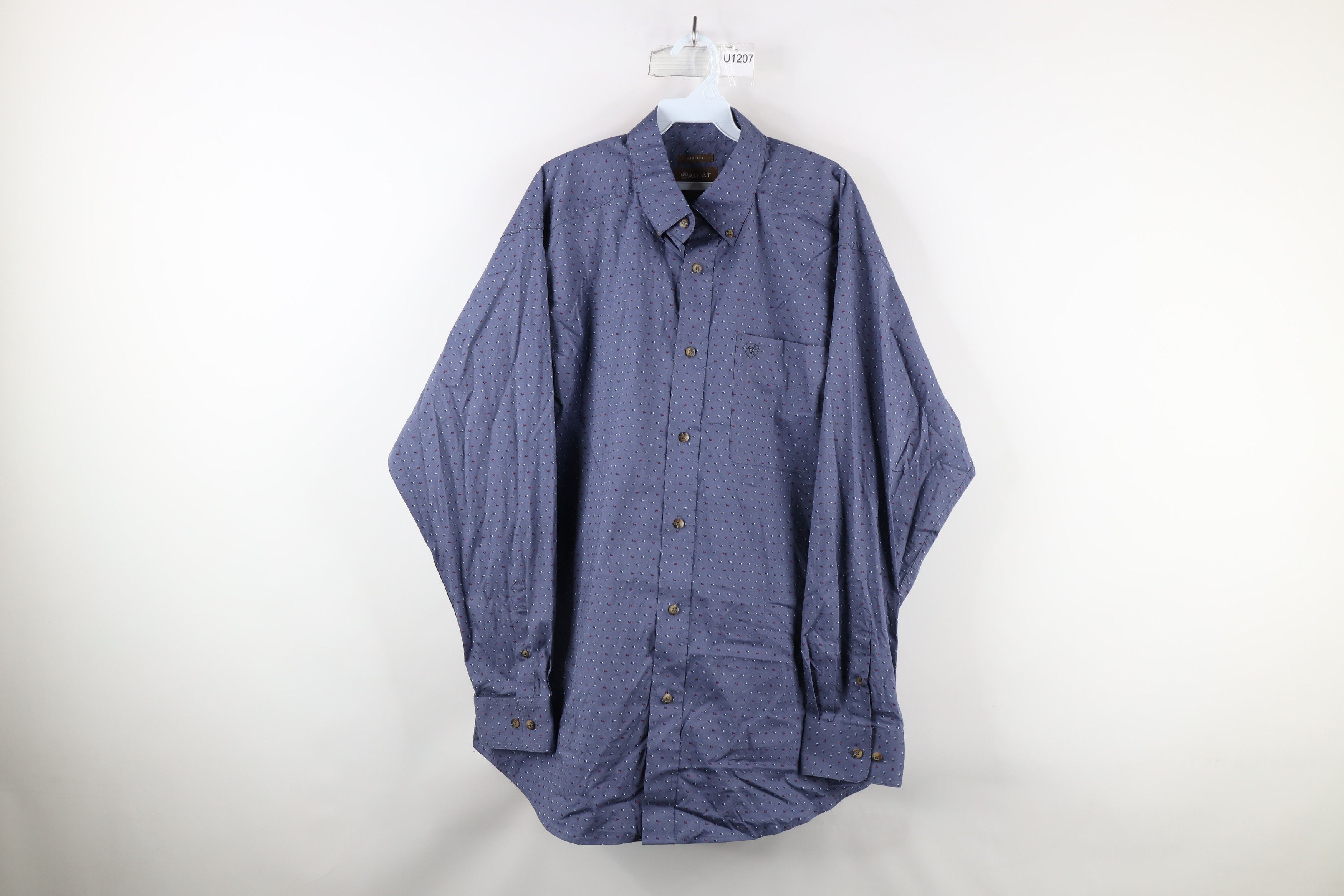 Ariat × Vintage Ariat All Over Print Stretch Collared Button Down Shirt Size US XL / EU 56 / 4 - 1 Thumbnail