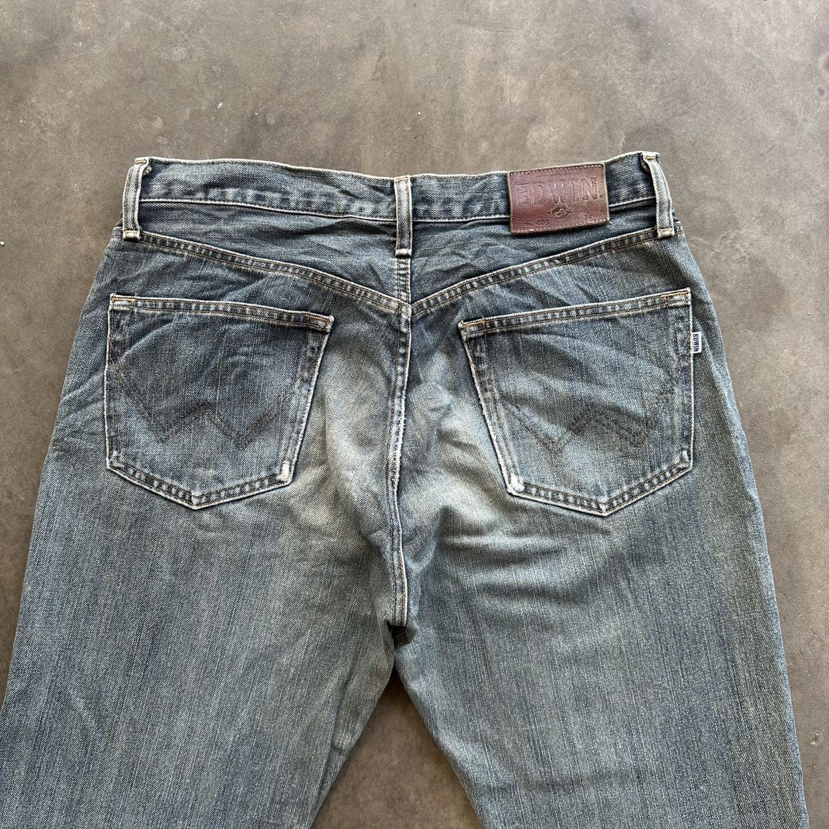 Japanese Brand Vintage Edwin Faded Distressed Denim Jean Pant W32 Size US 32 / EU 48 - 11 Thumbnail