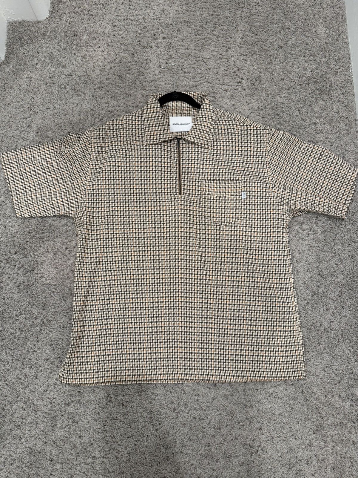 General Admission General Admission Quarter Zip Shirt in Beige Check Size US XL / EU 56 / 4 - 2 Thumbnail