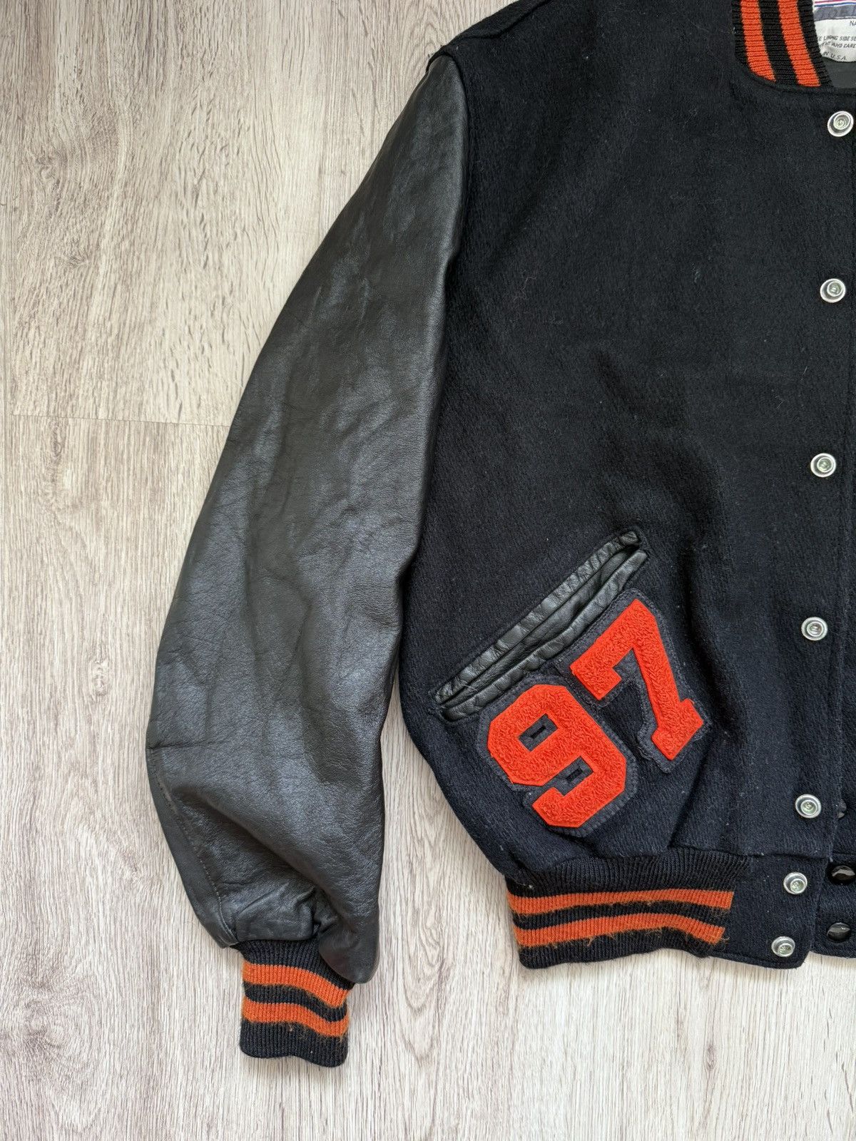 Vintage DeLONG Varsity Jacket Made in USA Wool Size 44