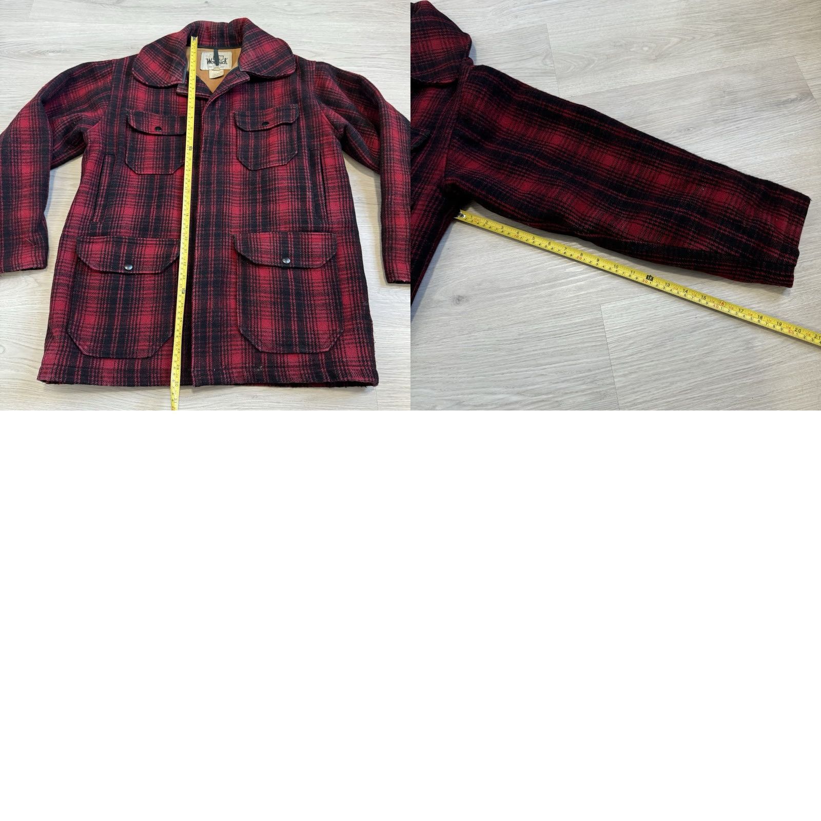 Vintage VINTAGE Woolrich Hunting Coat Jacket - 40 Red Plaid Wool Mackinaw Size US XXS / EU 40 - 8 Thumbnail