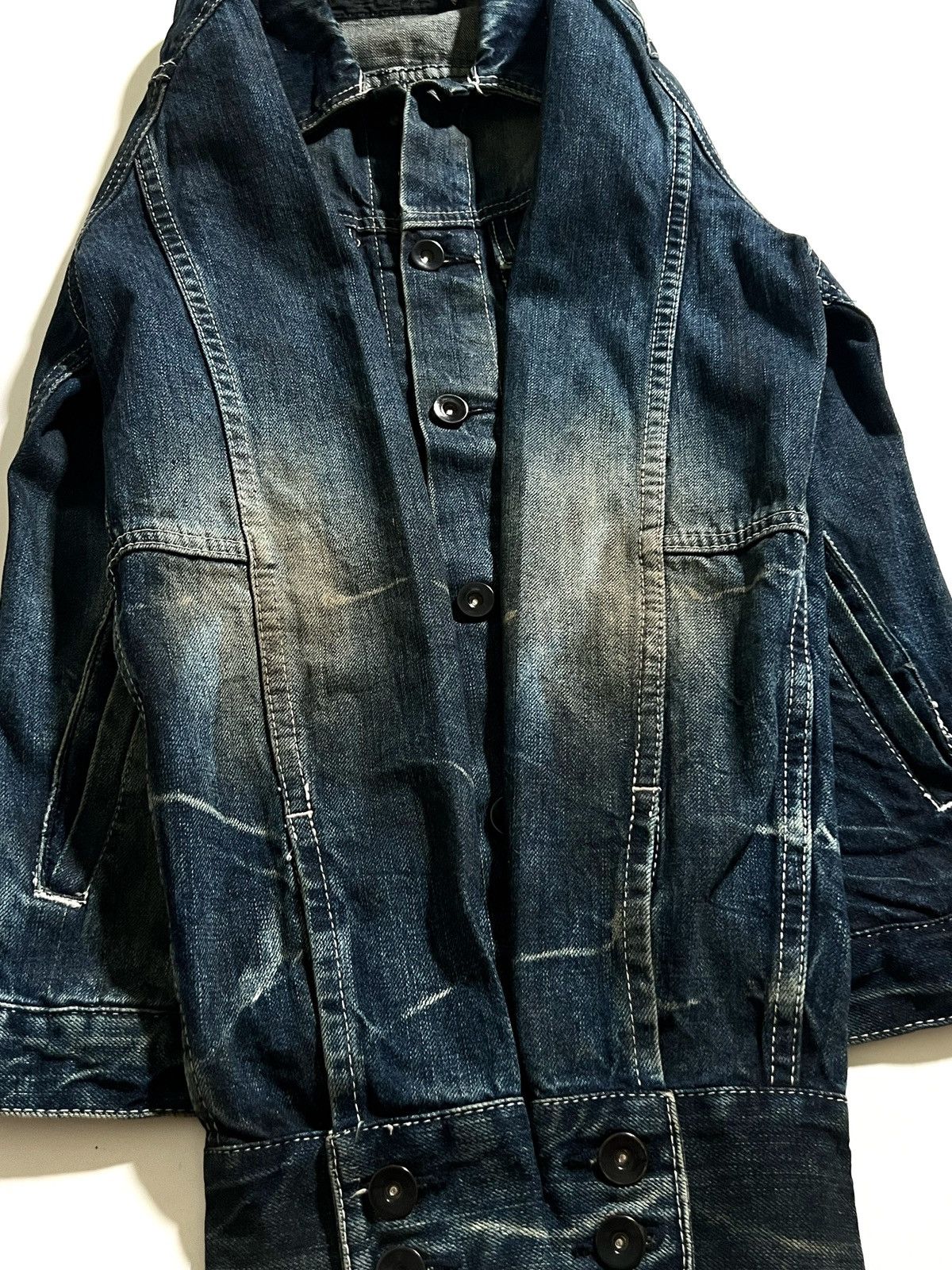 GOSTAR DE FUGA FUGA Mud Dye Distressed Denim Jacket vkei Archive 00s y2k Size US XS / EU 42 / 0 - 10 Thumbnail