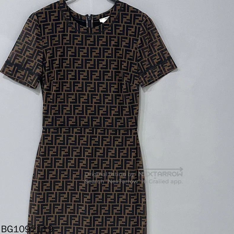 Fendi Maxi dress with floral breathable mesh material