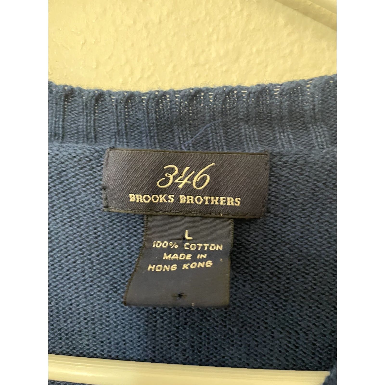 Brooks Brothers Brooks Brothers 346 Wool Cotton V-Neck Sweater Men L Blue Pullover Knit Classic Logo V Neck Long Sleeve Size US L / EU 52-54 / 3 - 2 Thumbnail
