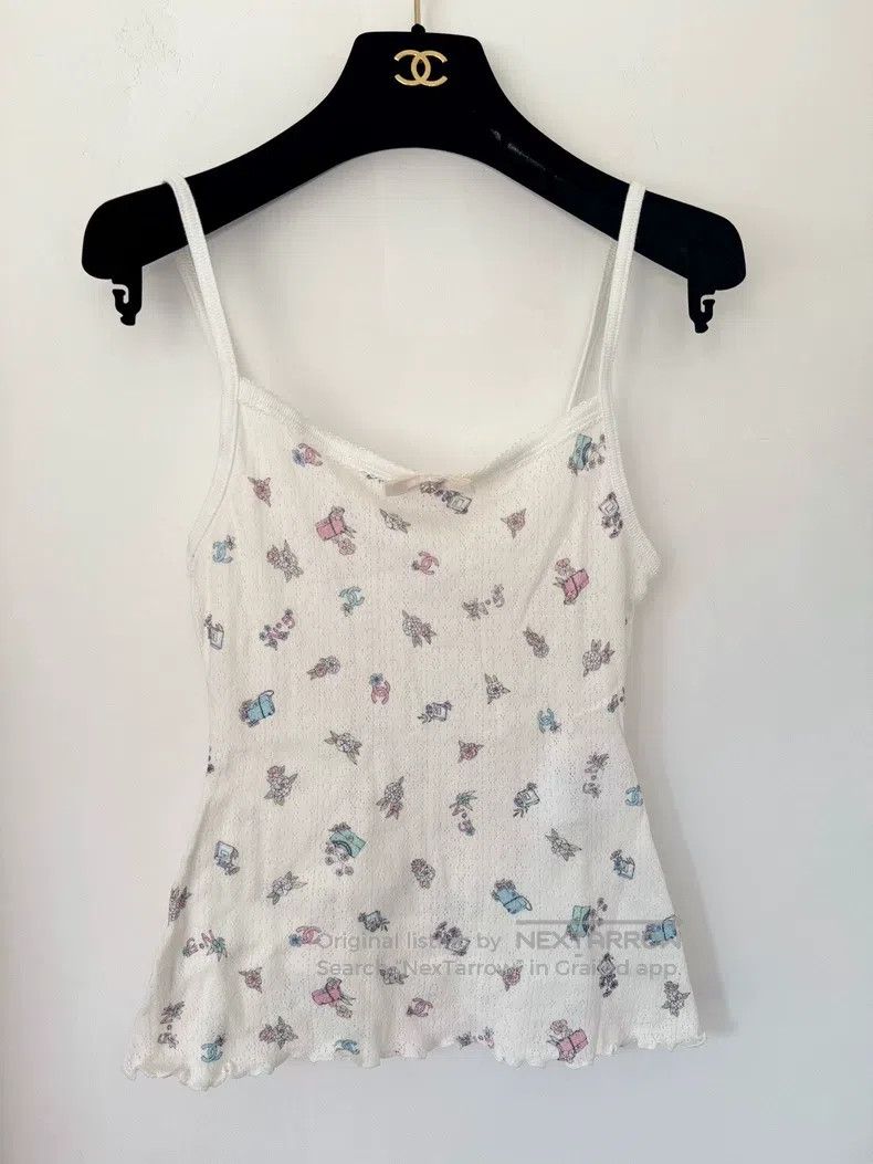 Chanel Chanel White printed small flower suspenders Size XXS / US 00 / IT 34 - 1 Thumbnail