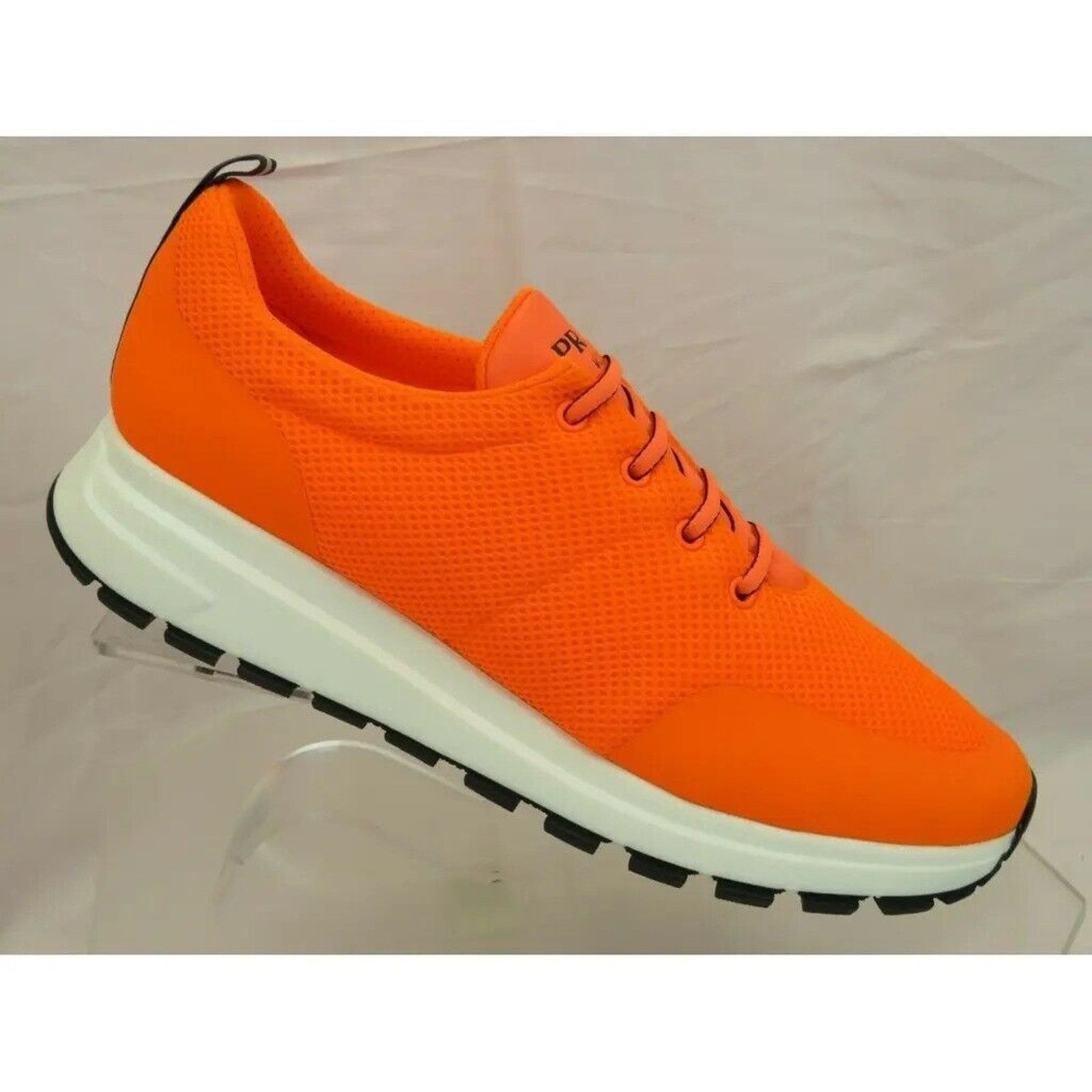 Prada PRADA 4E3499 NEON ORANGE MESH BLACK LOGO SNEAKERS 9 / US 10 Size US 10 / EU 43 - 9 Thumbnail